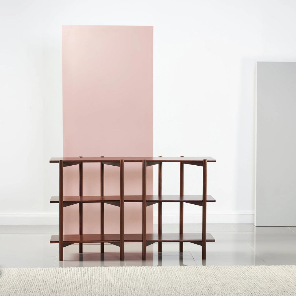 Olivia Modular Shelf Double 144 x 35 x 87cm Solid American Walnut