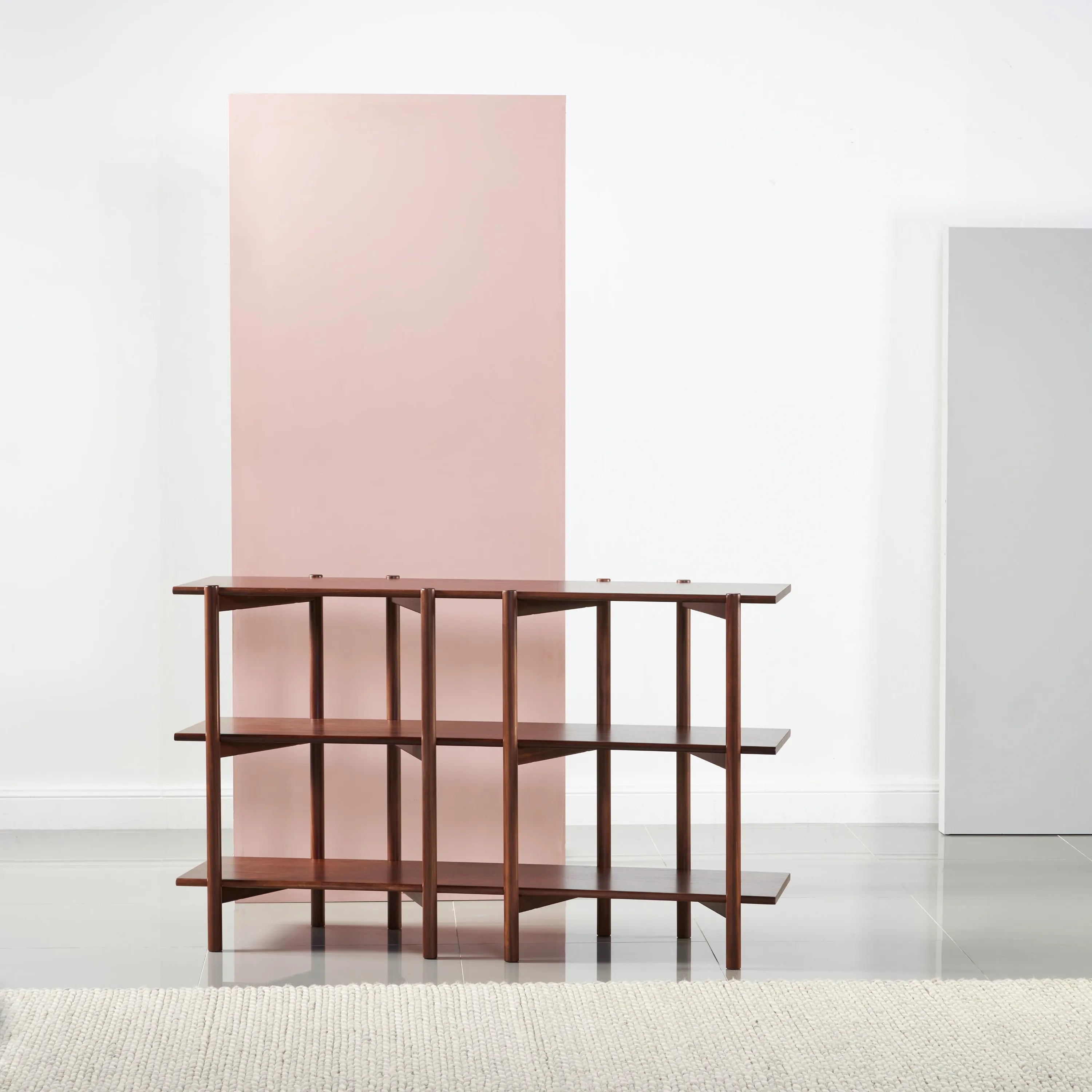 Olivia Modular Shelf Double 144 x 35 x 87cm Solid American Walnut