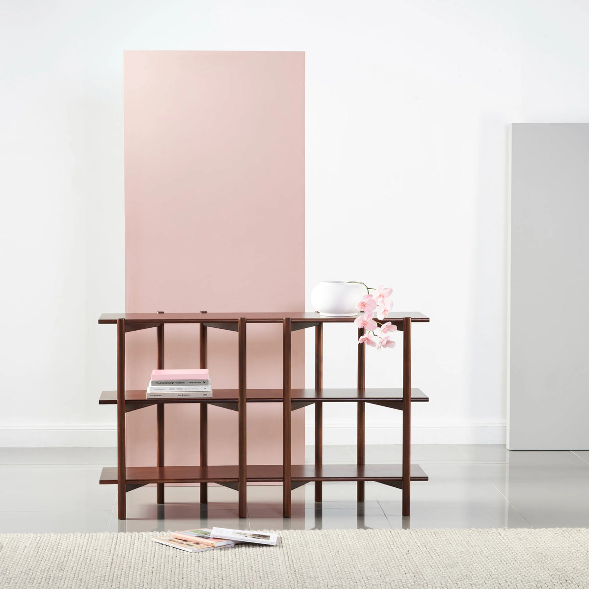 Olivia Modular Shelf Double 144 x 35 x 87cm Solid American Walnut