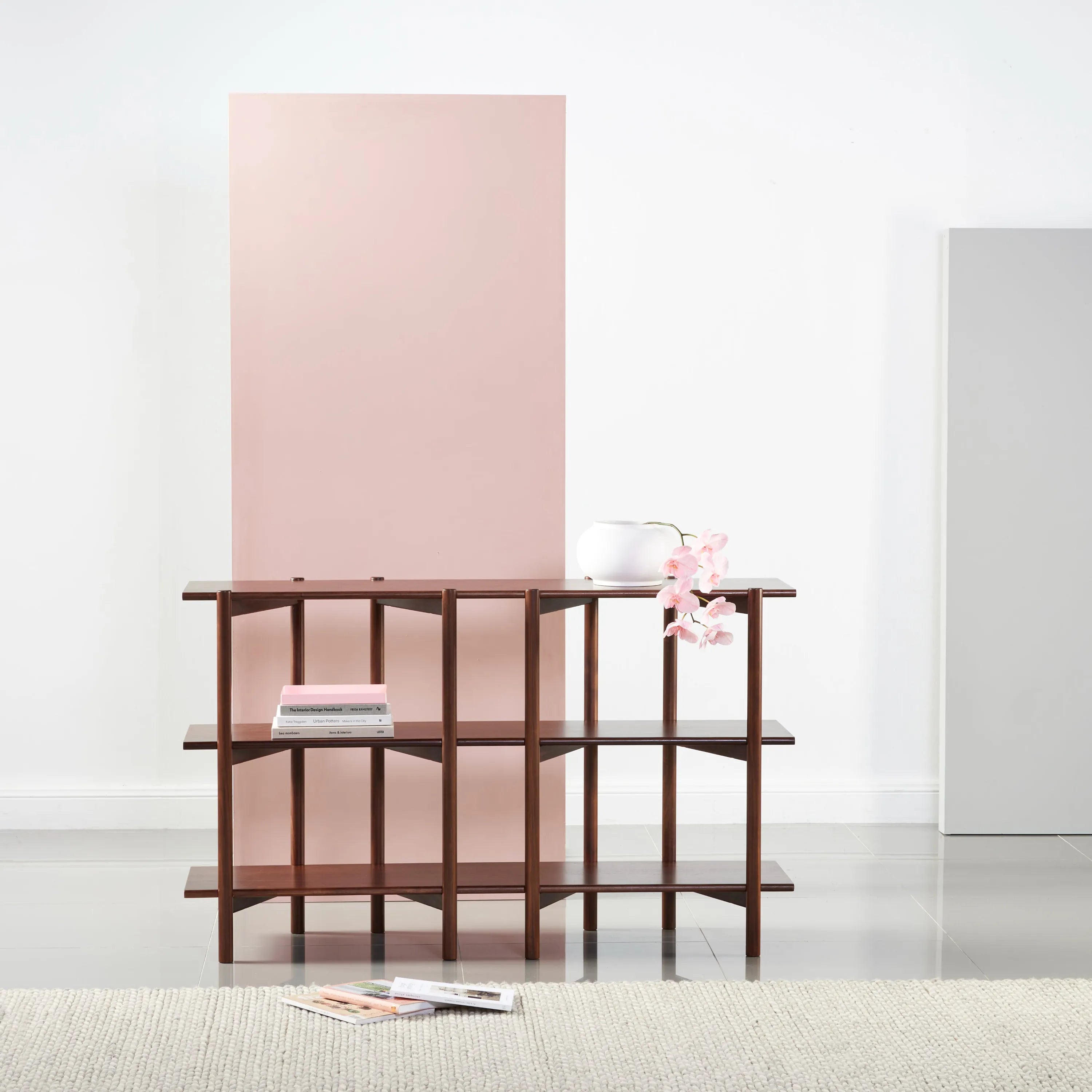 Olivia Modular Shelf Double 144 x 35 x 87cm Solid American Walnut