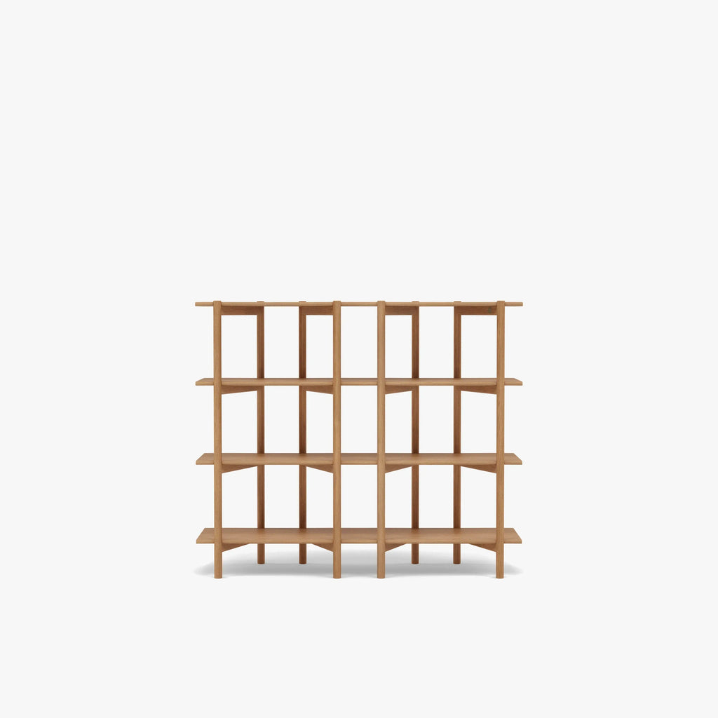 Olivia Modular Shelf Double 144 x 35 x 122cm Solid American Oak