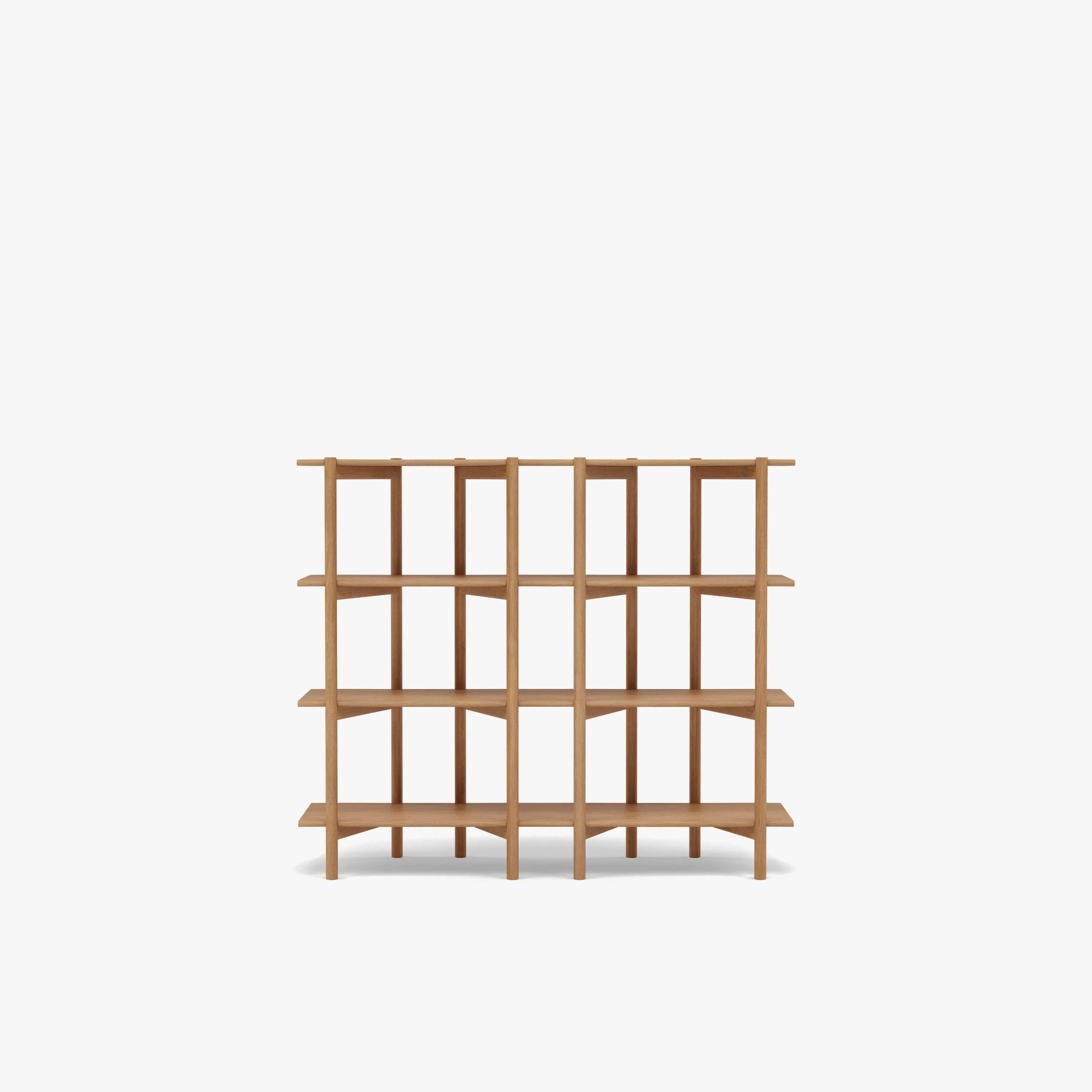 Olivia Modular Shelf Double 144 x 35 x 122cm Solid American Oak