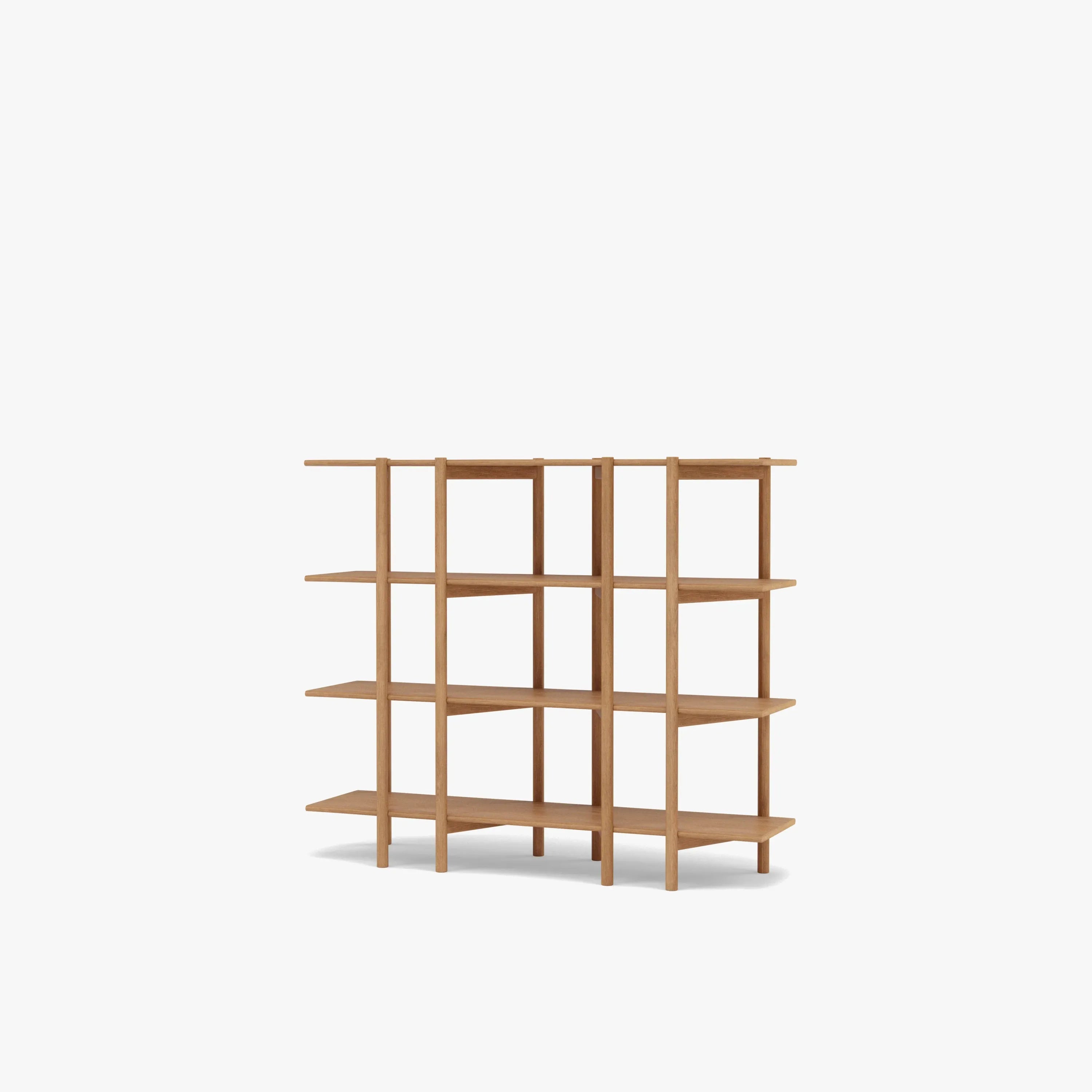 Olivia Modular Shelf Double 144 x 35 x 122cm Solid American Oak