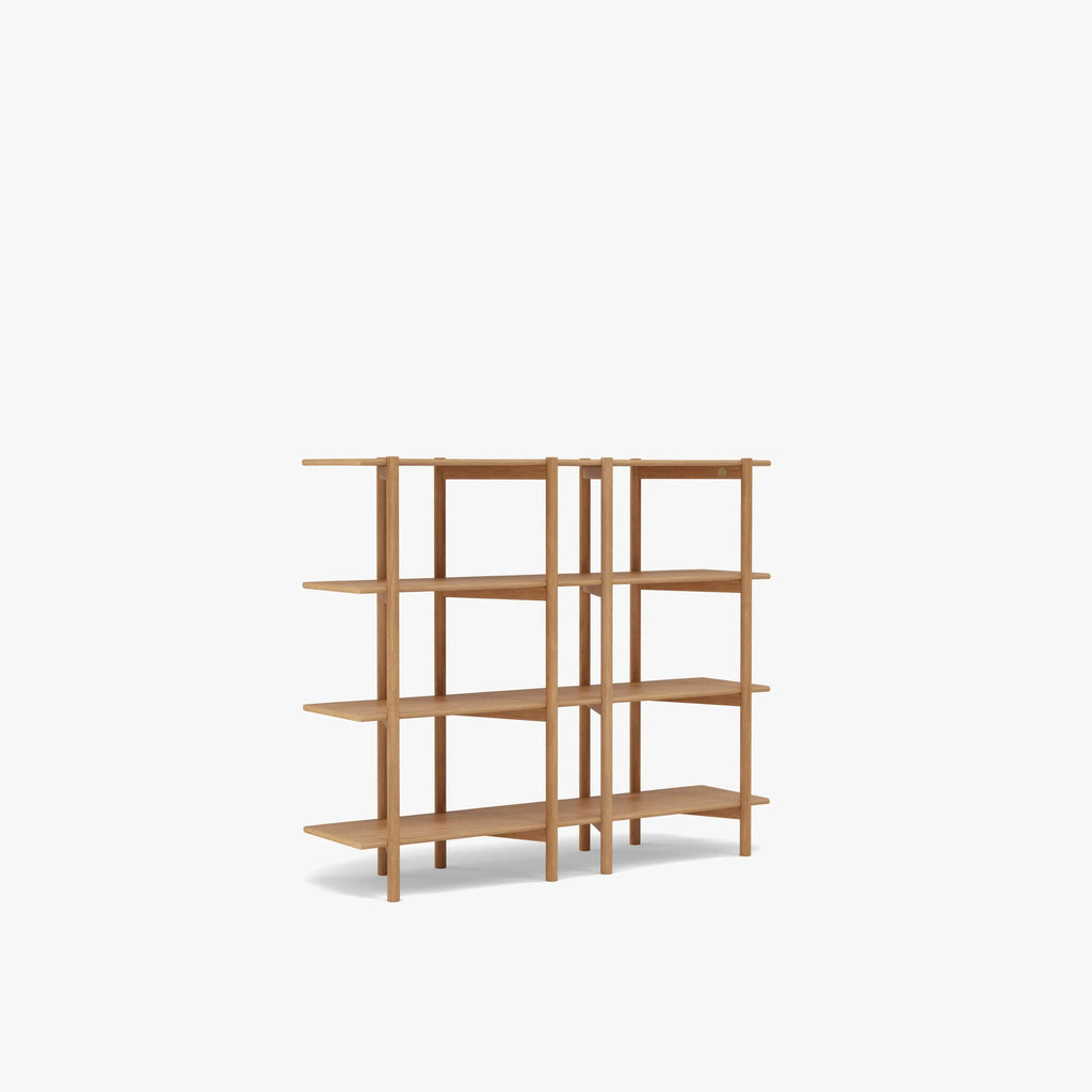 Olivia Modular Shelf Double 144 x 35 x 122cm Solid American Oak