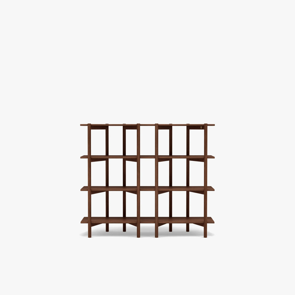 Olivia Modular Shelf Double 144 x 35 x 122cm Solid American Walnut