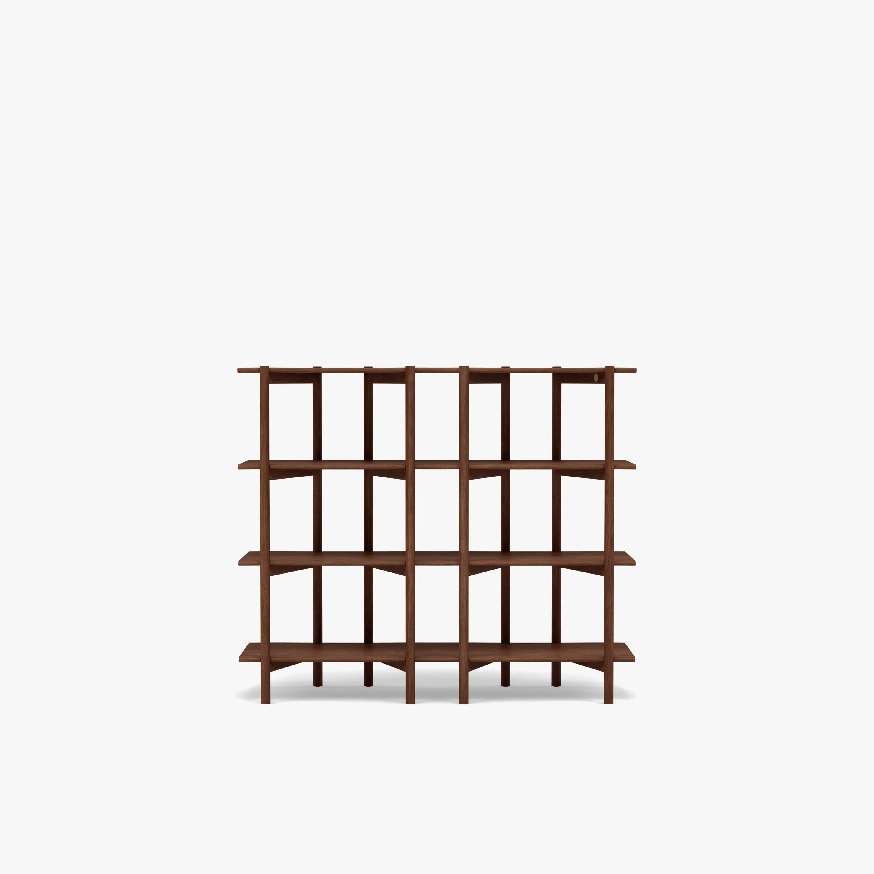 Olivia Modular Shelf Double 144 x 35 x 122cm Solid American Walnut