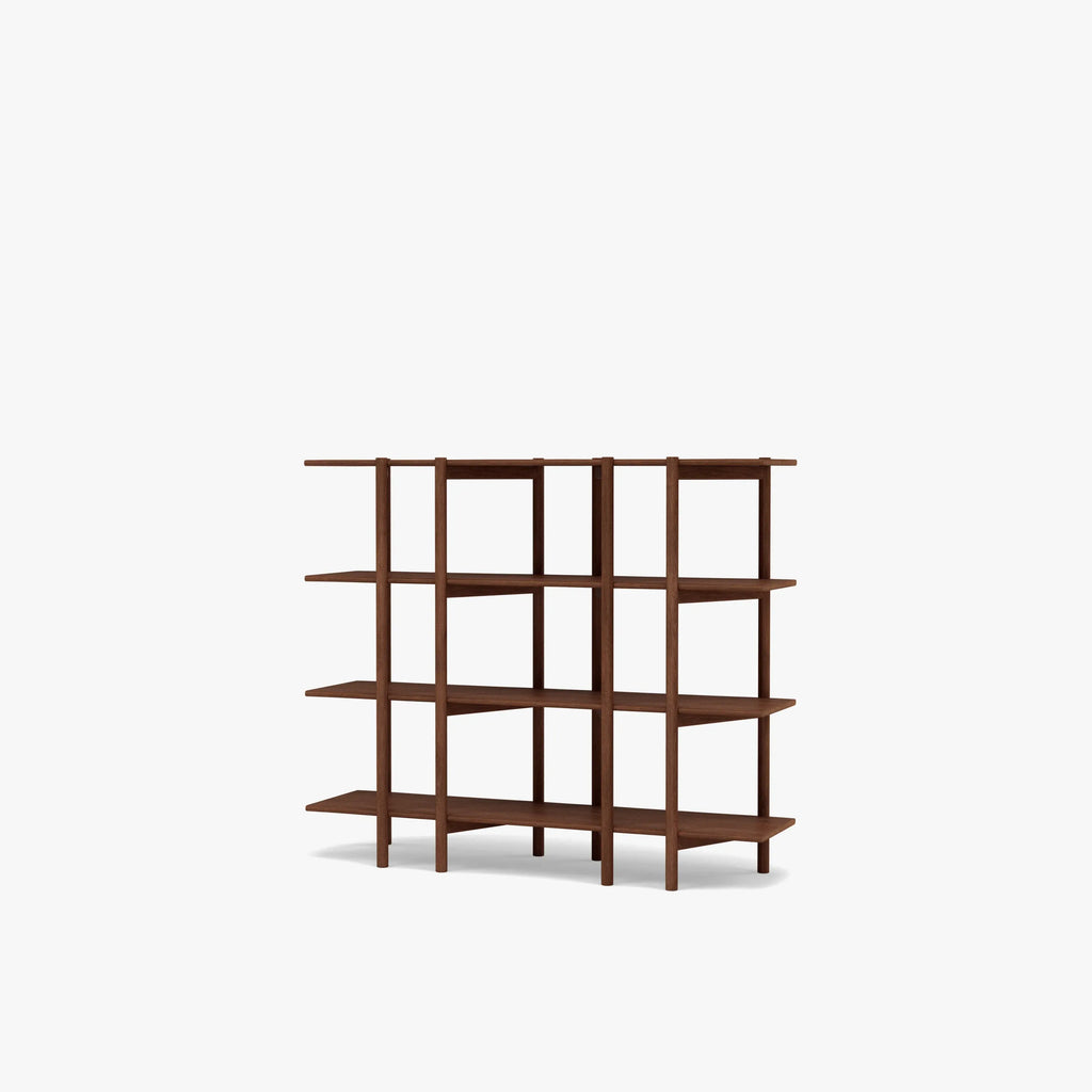 Olivia Modular Shelf Double 144 x 35 x 122cm Solid American Walnut