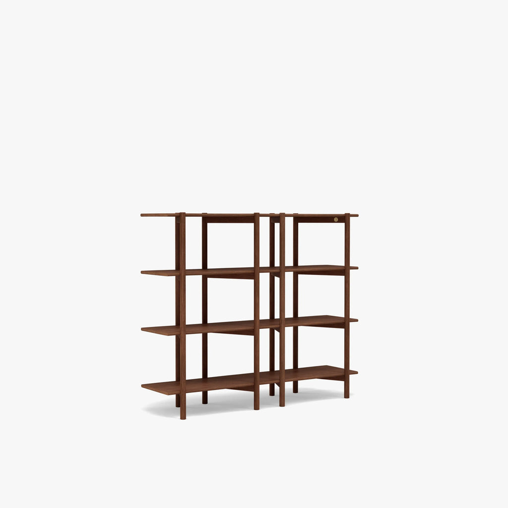Olivia Modular Shelf Double 144 x 35 x 122cm Solid American Walnut