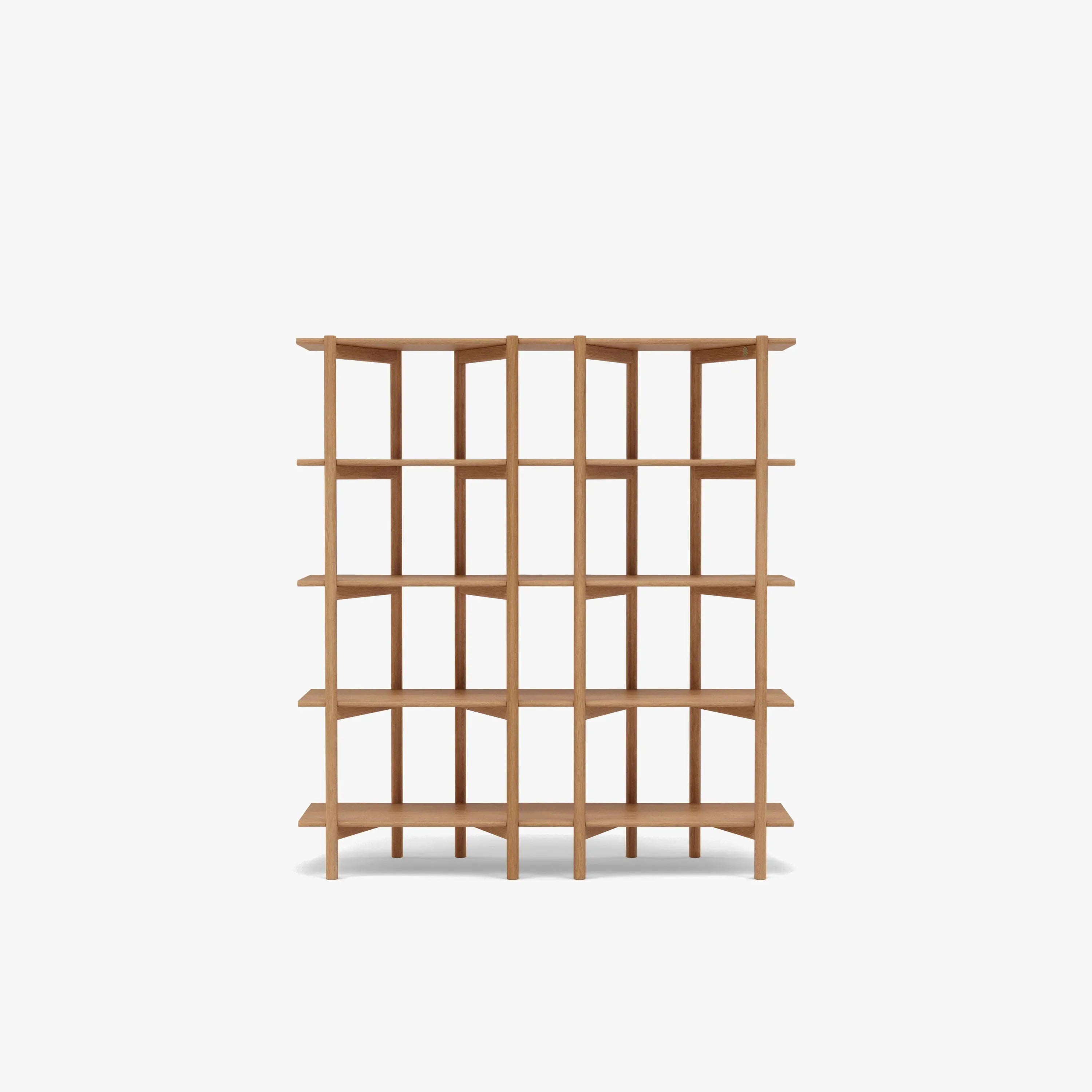 Olivia Modular Shelf Double 144 x 35 x 157cm Solid American Oak