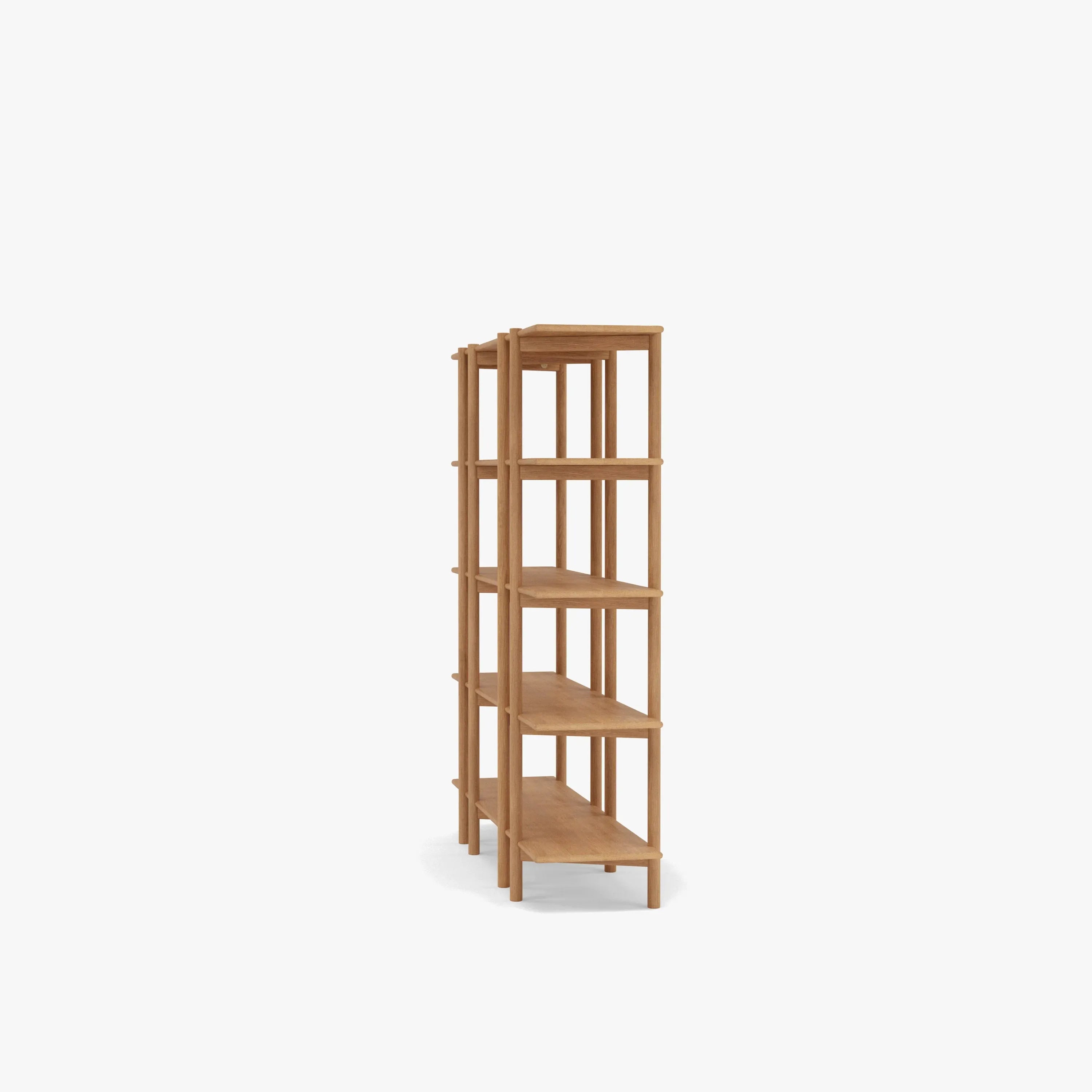 Olivia Modular Shelf Double 144 x 35 x 157cm Solid American Oak