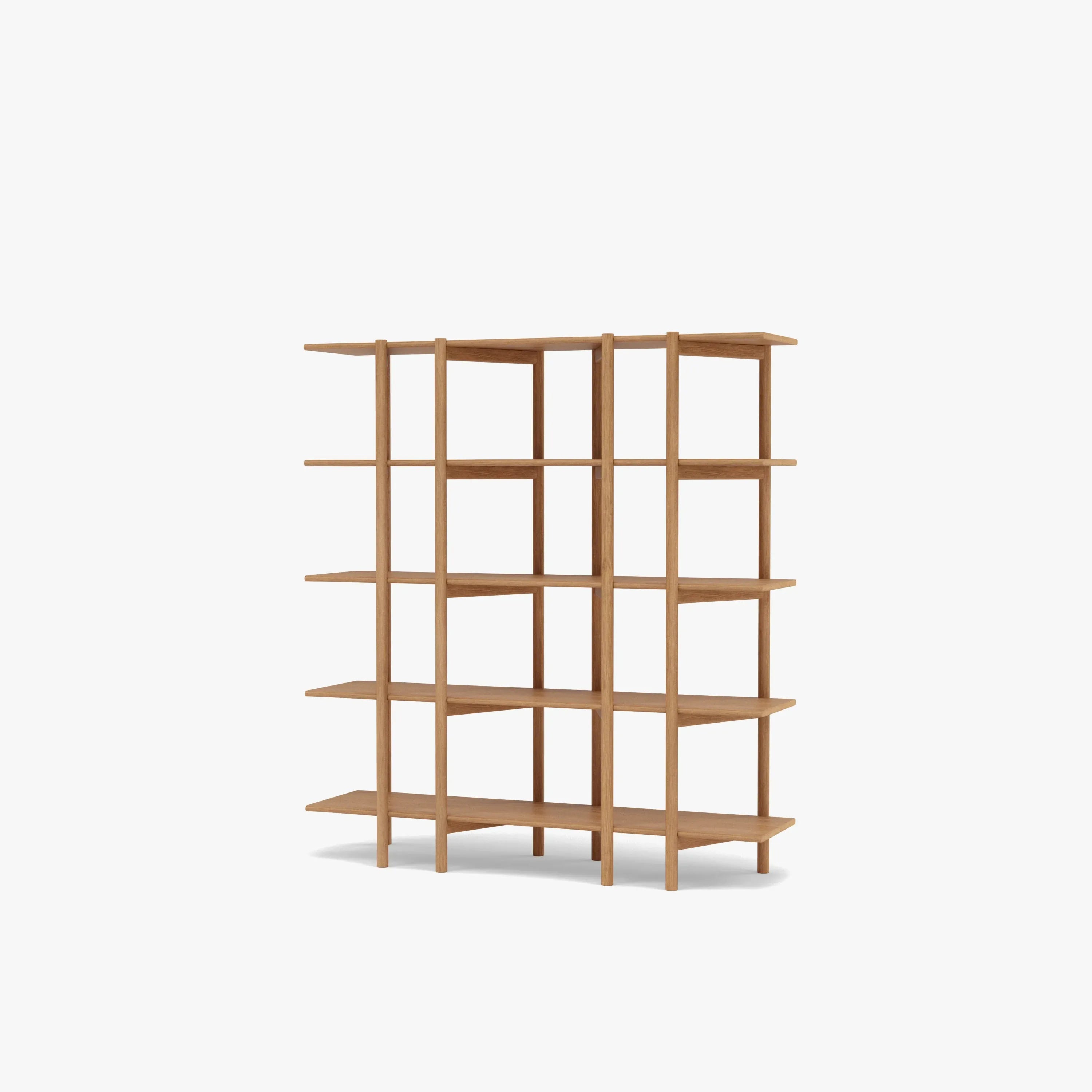 Olivia Modular Shelf Double 144 x 35 x 157cm Solid American Oak