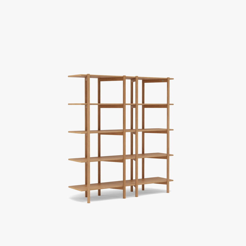 Olivia Modular Shelf Double 144 x 35 x 157cm Solid American Oak