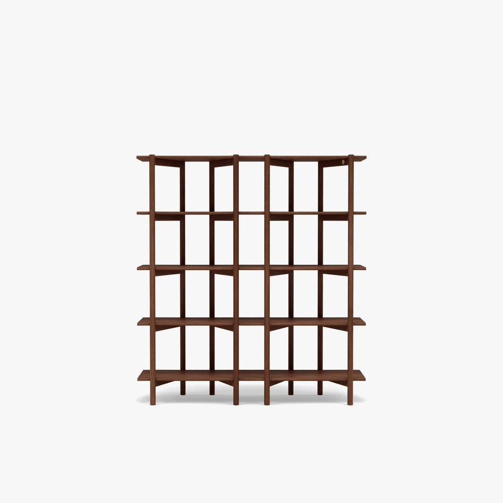 Olivia Modular Shelf Double 144 x 35 x 157cm Solid American Walnut