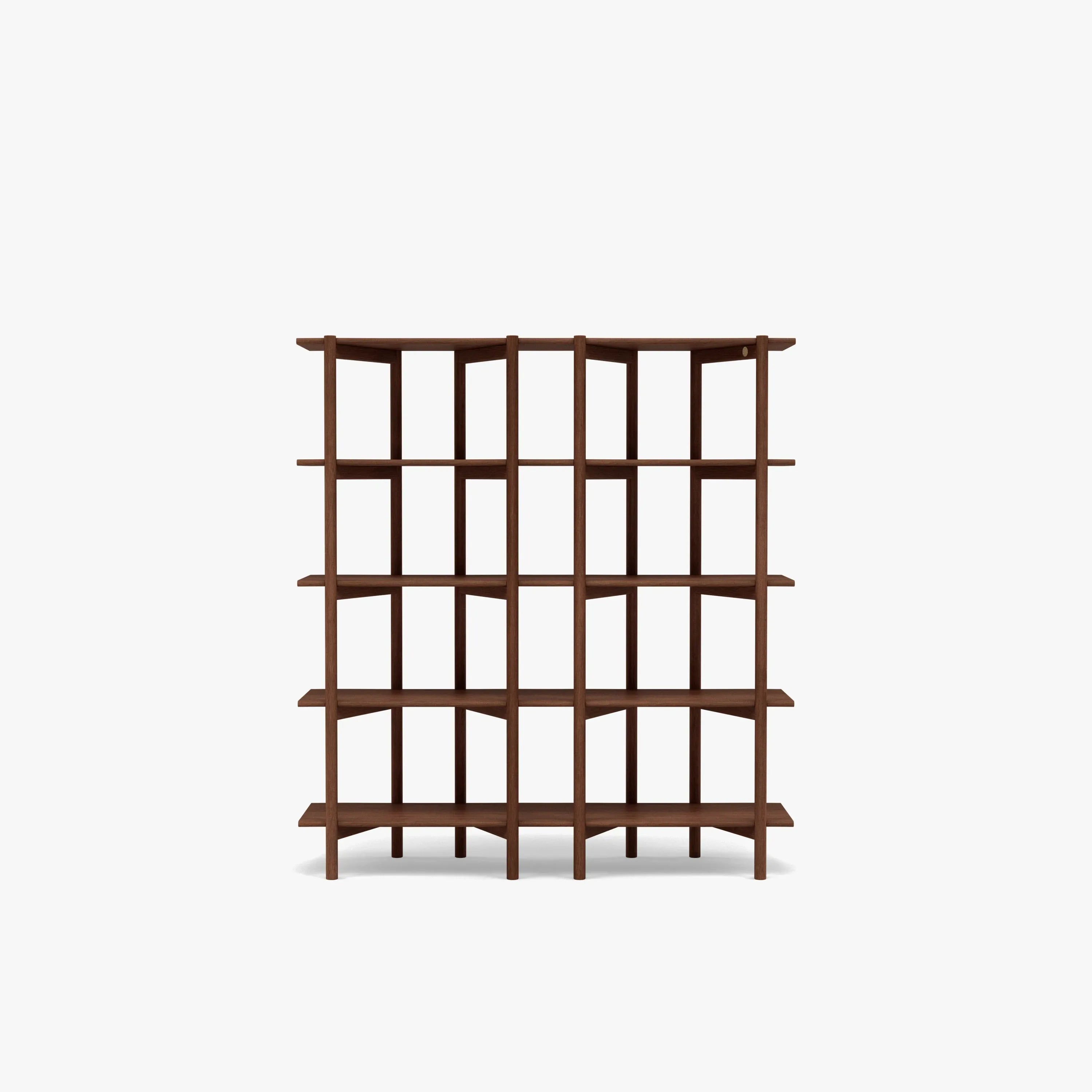 Olivia Modular Shelf Double 144 x 35 x 157cm Solid American Walnut