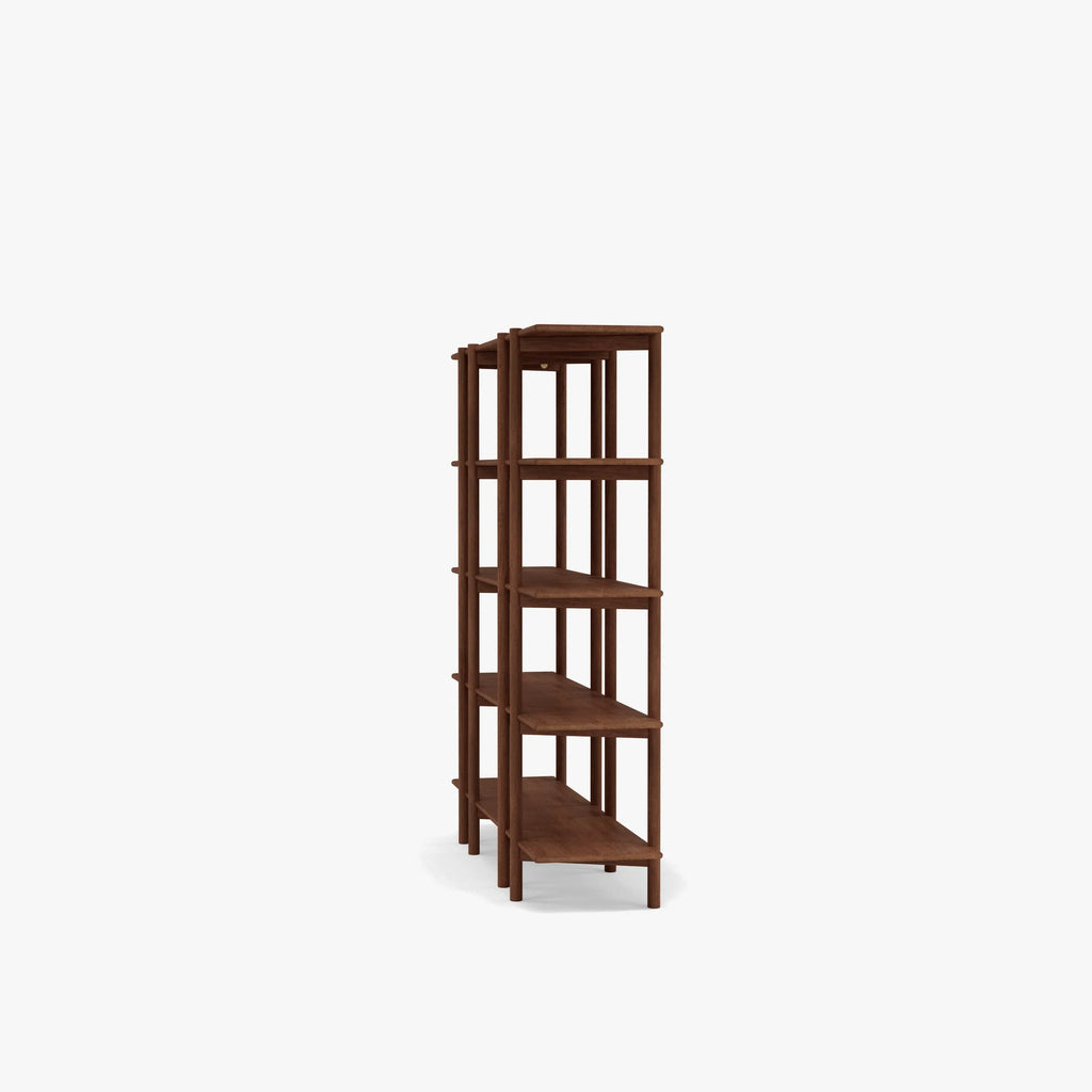 Olivia Modular Shelf Double 144 x 35 x 157cm Solid American Walnut