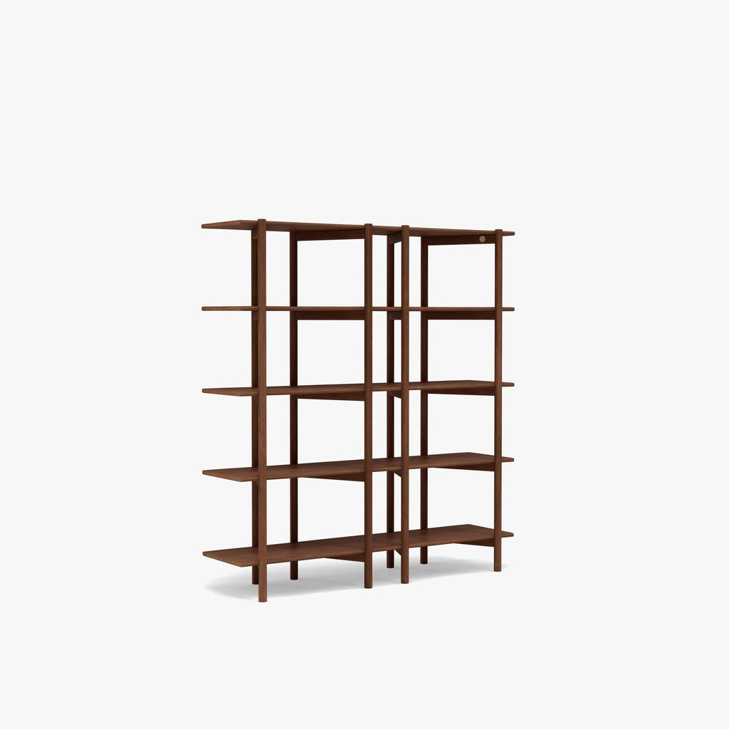Olivia Modular Shelf Double 144 x 35 x 157cm Solid American Walnut
