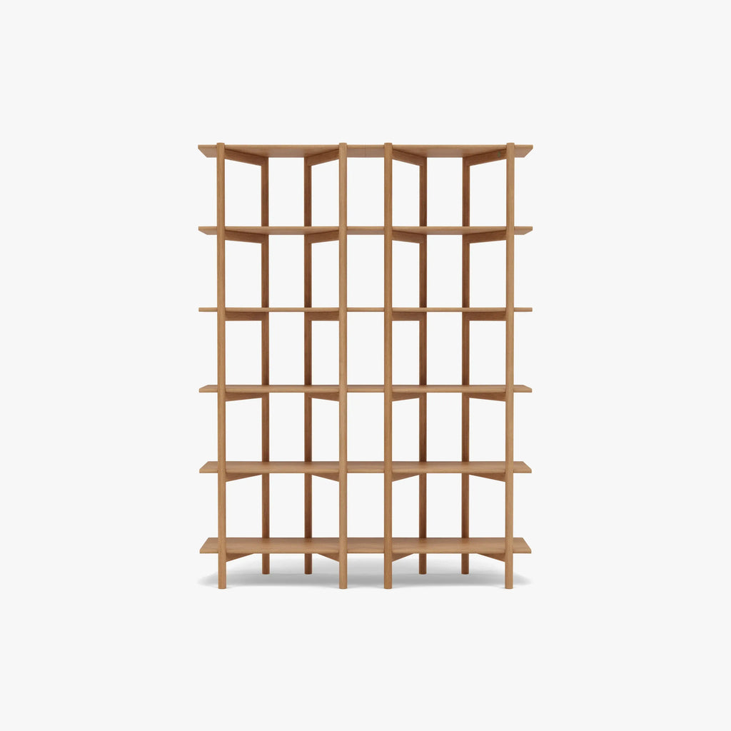 Olivia Modular Shelf Double 144 x 35 x 192cm Solid American Oak