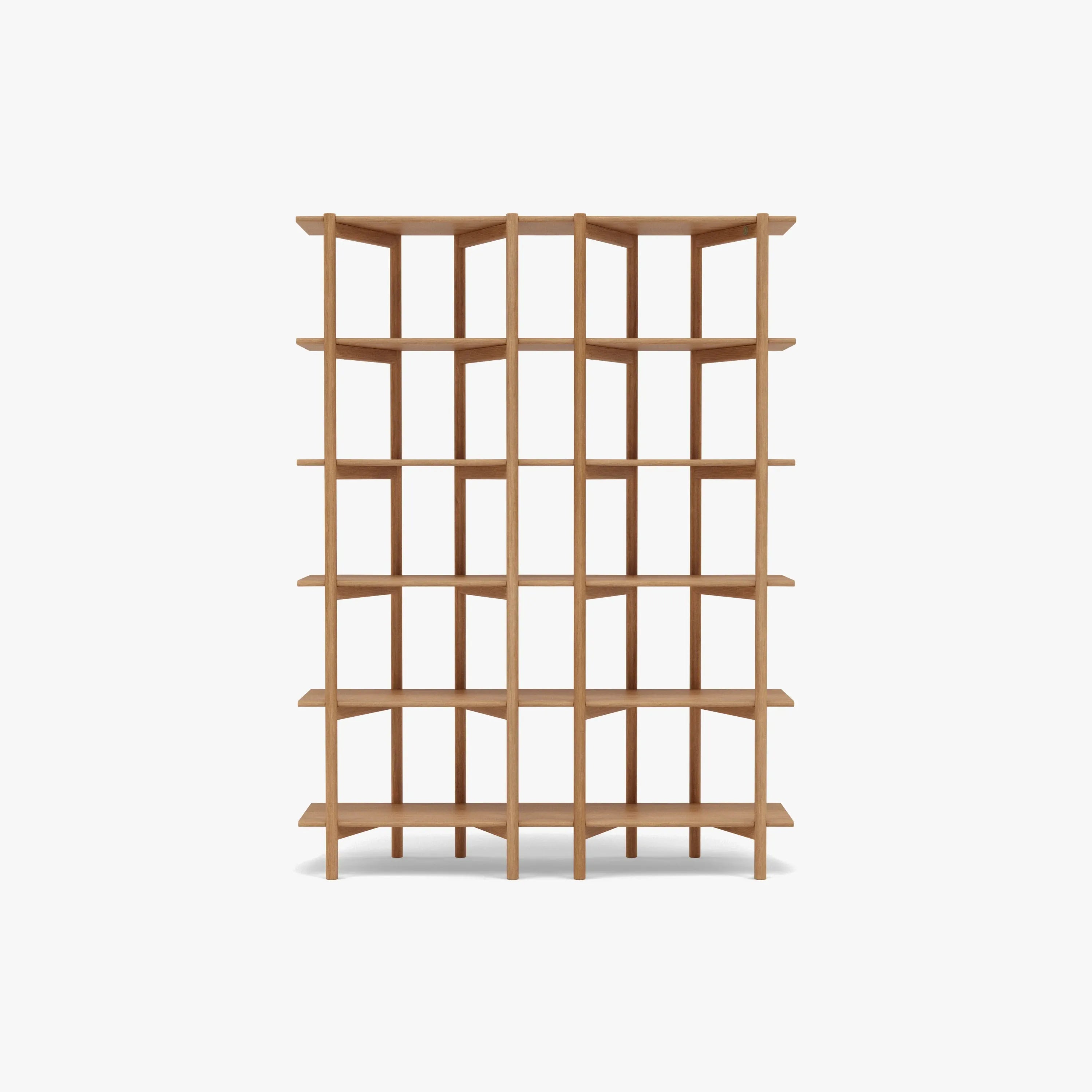 Olivia Modular Shelf Double 144 x 35 x 192cm Solid American Oak