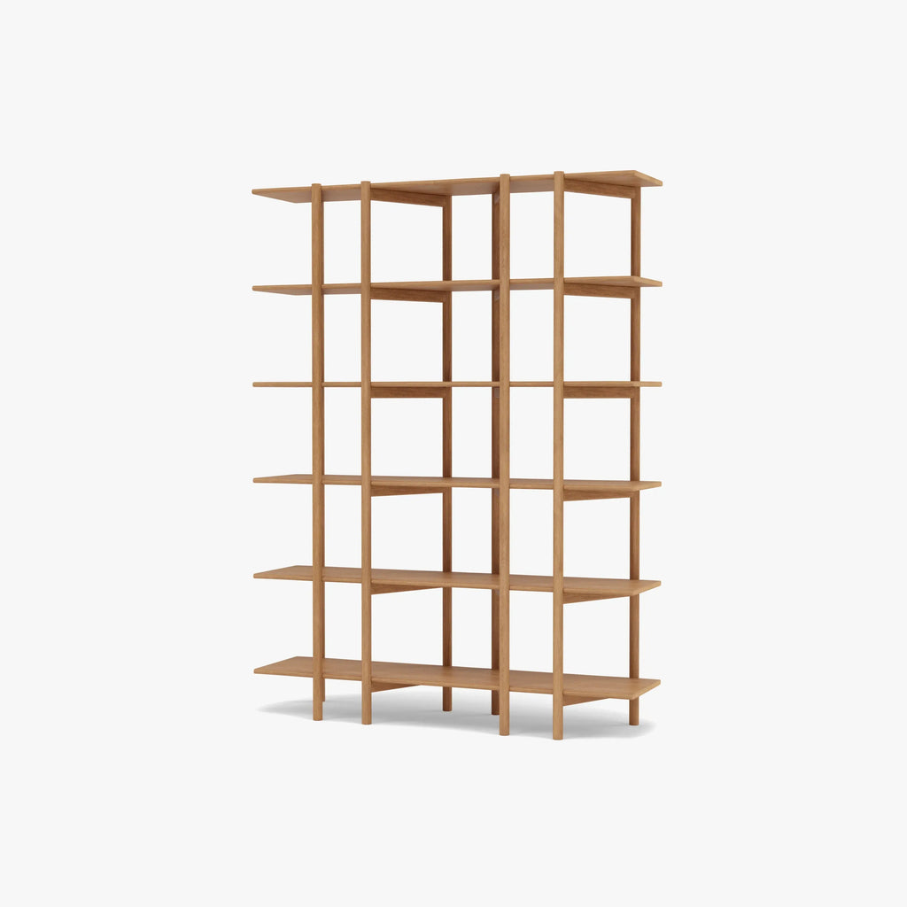 Olivia Modular Shelf Double 144 x 35 x 192cm Solid American Oak