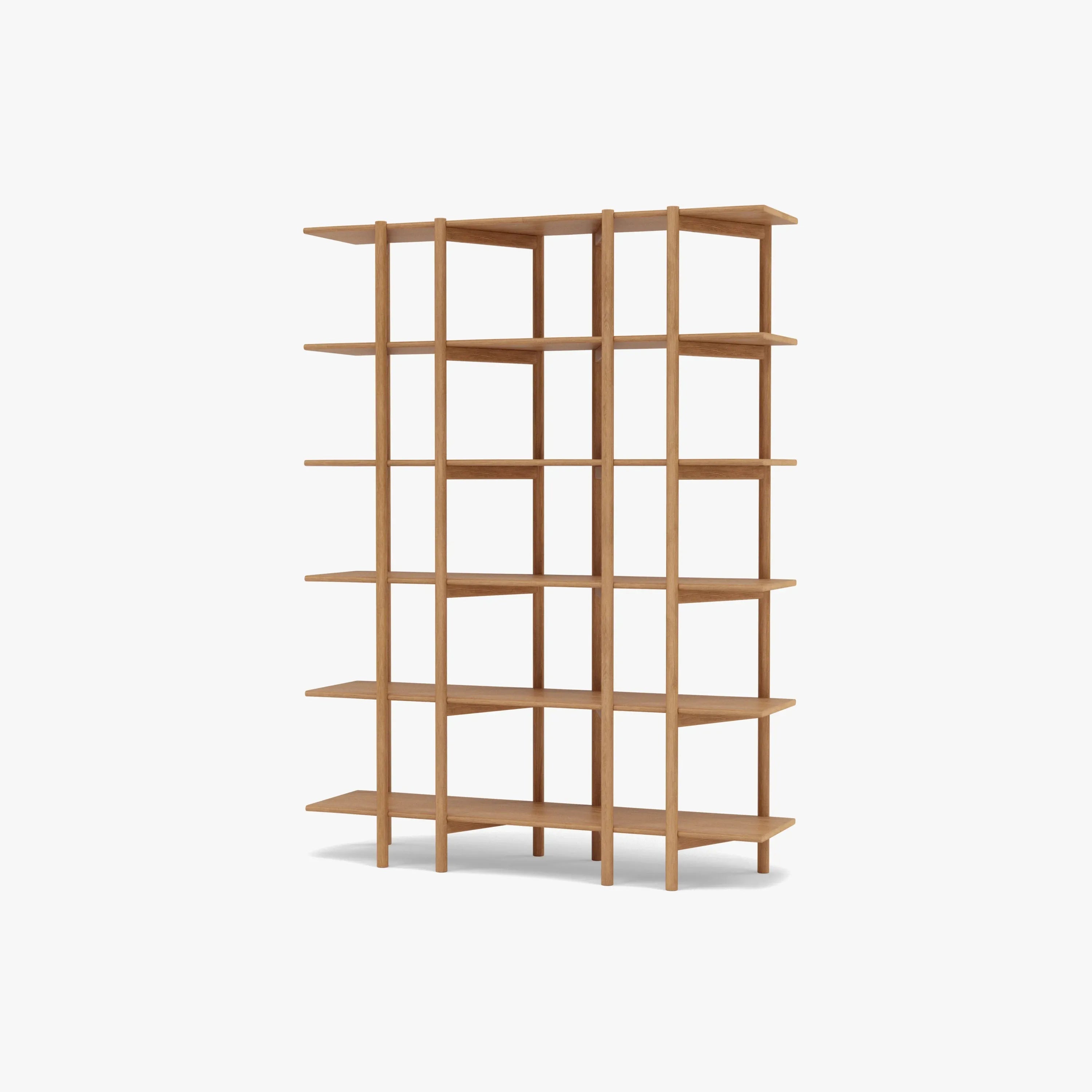 Olivia Modular Shelf Double 144 x 35 x 192cm Solid American Oak