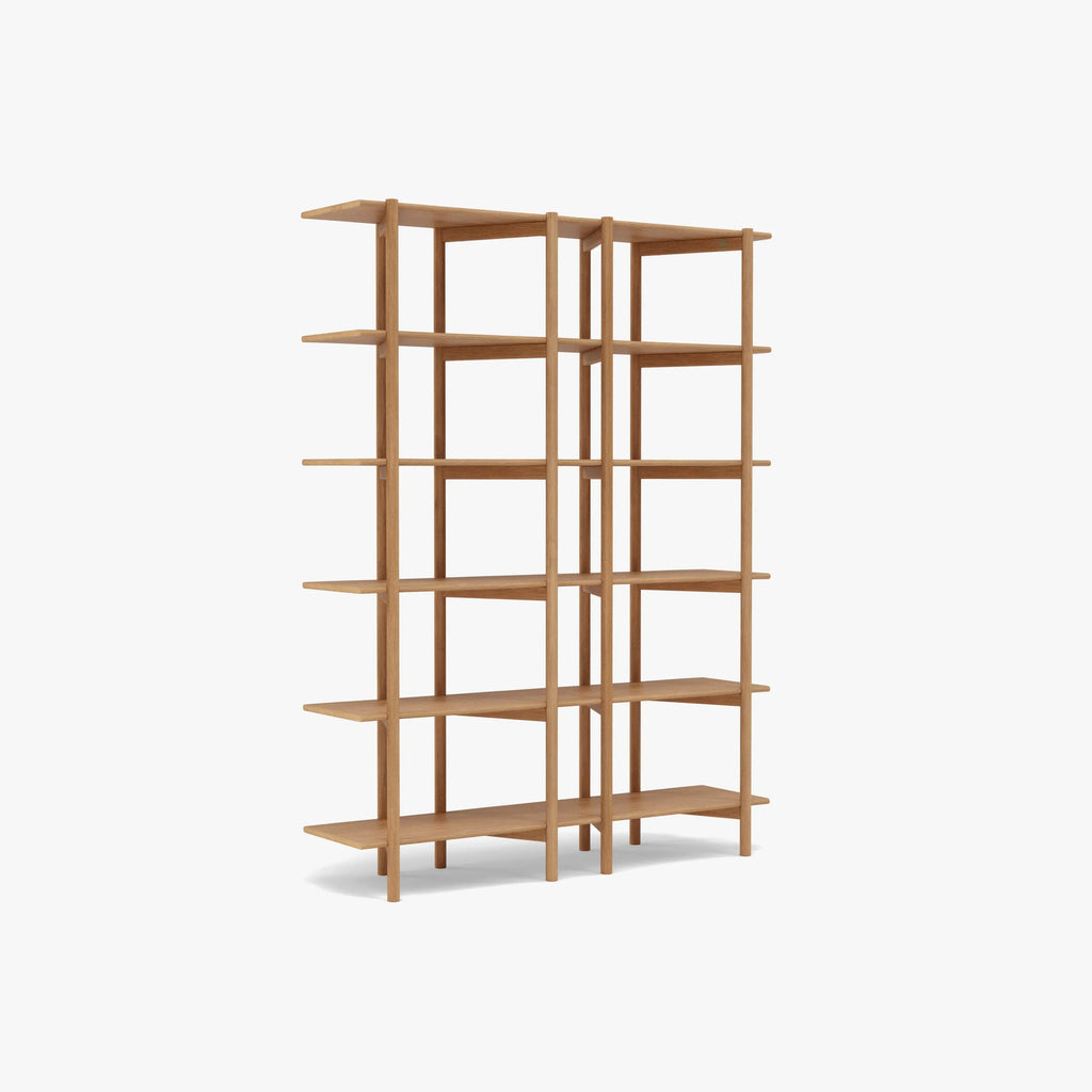Olivia Modular Shelf Double 144 x 35 x 192cm Solid American Oak