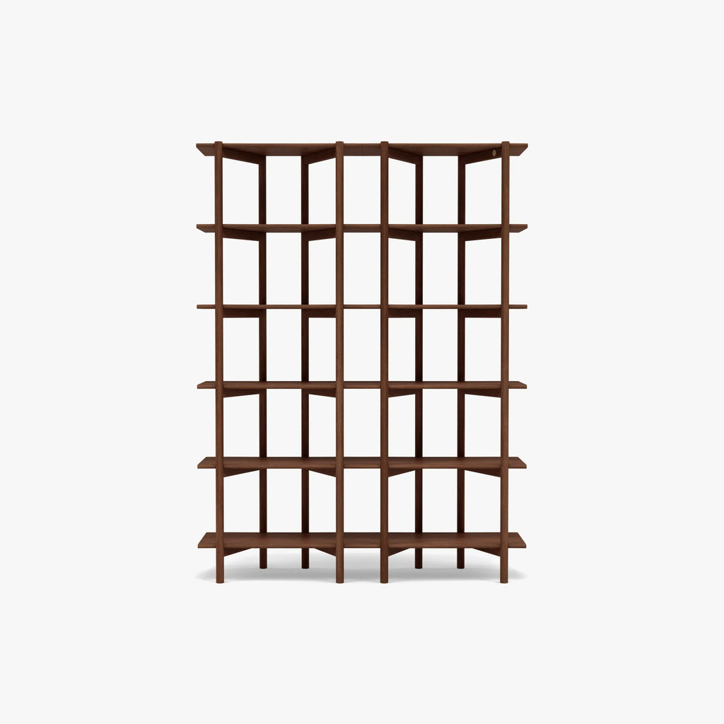 Olivia Modular Shelf Double 144 x 35 x 192cm Solid American Walnut
