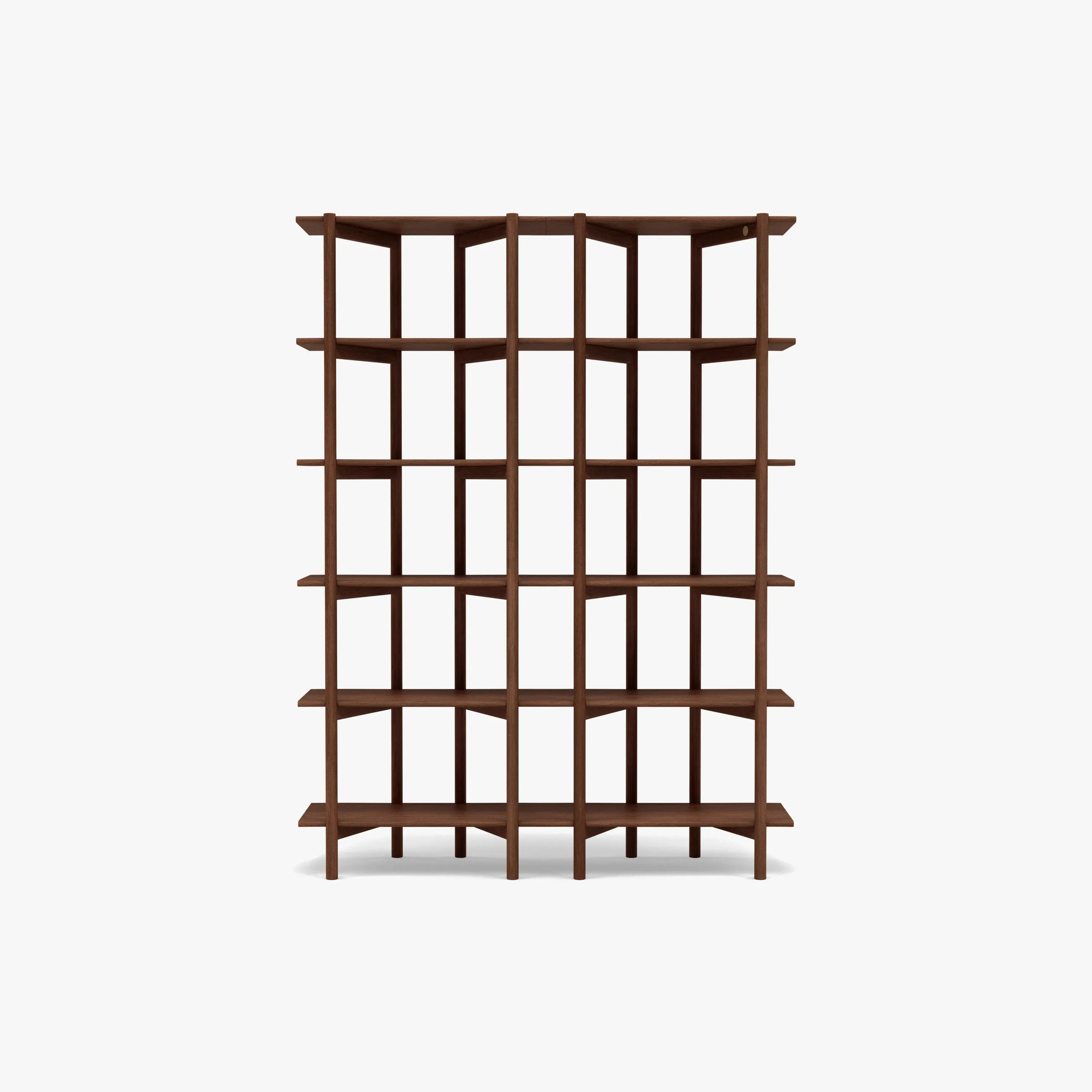 Olivia Modular Shelf Double 144 x 35 x 192cm Solid American Walnut