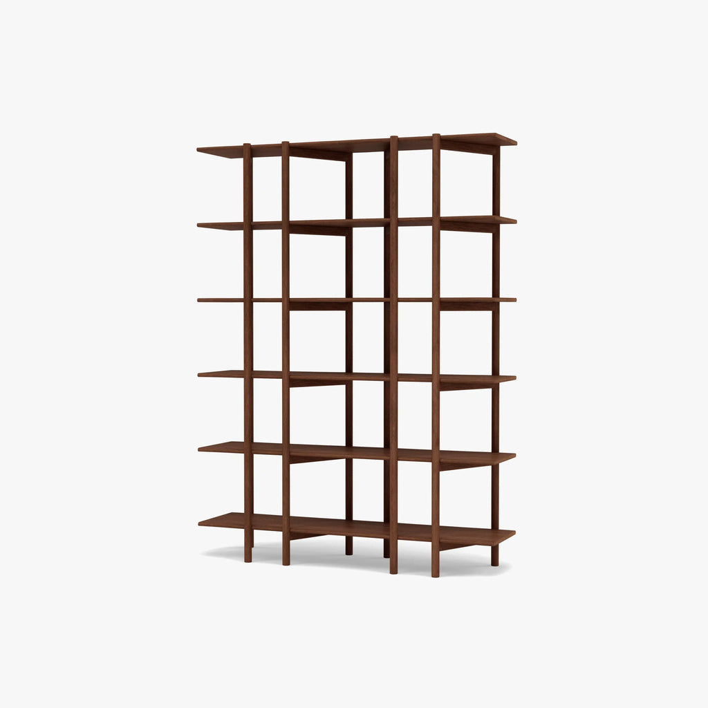 Olivia Modular Shelf Double 144 x 35 x 192cm Solid American Walnut