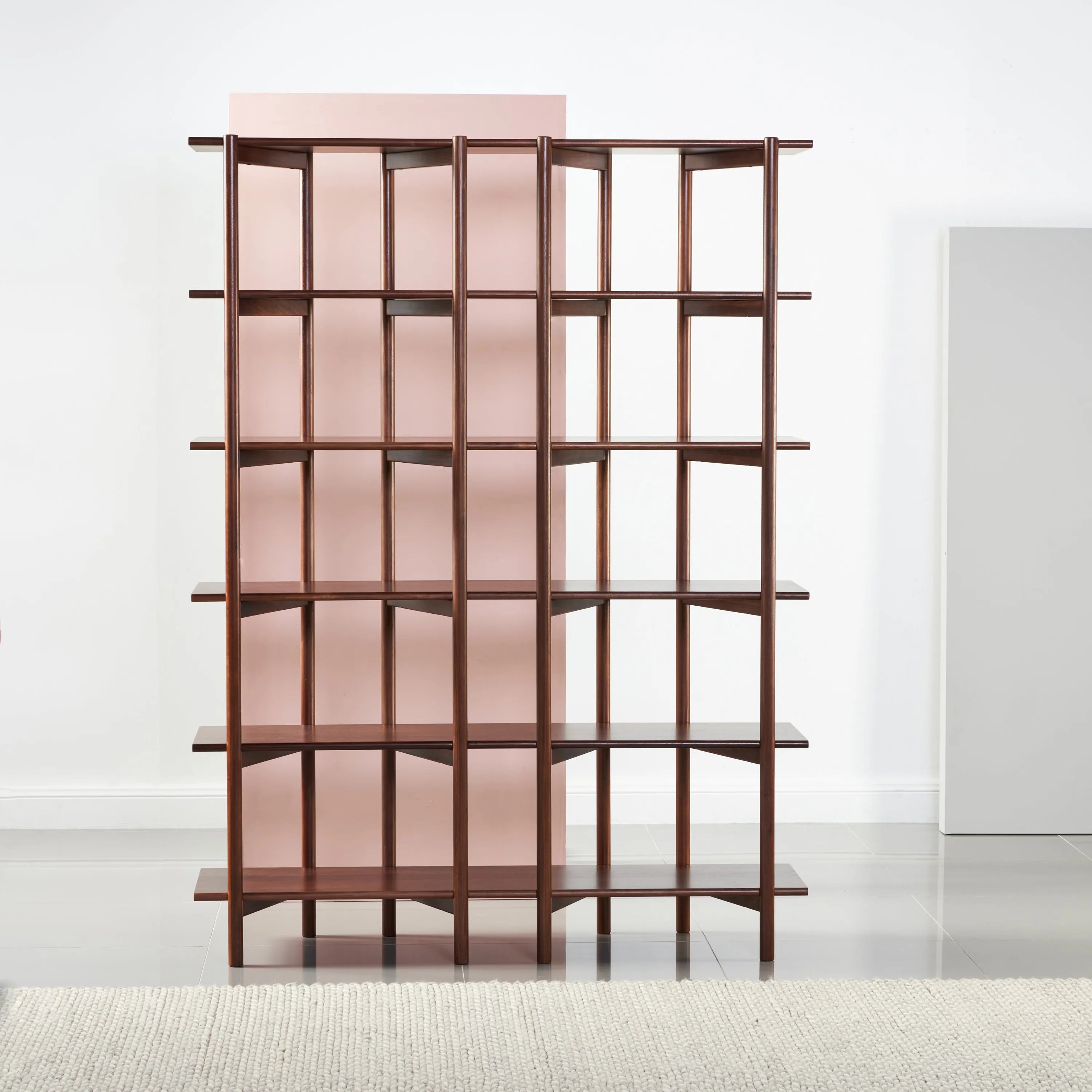 Olivia Modular Shelf Double 144 x 35 x 192cm Solid American Walnut