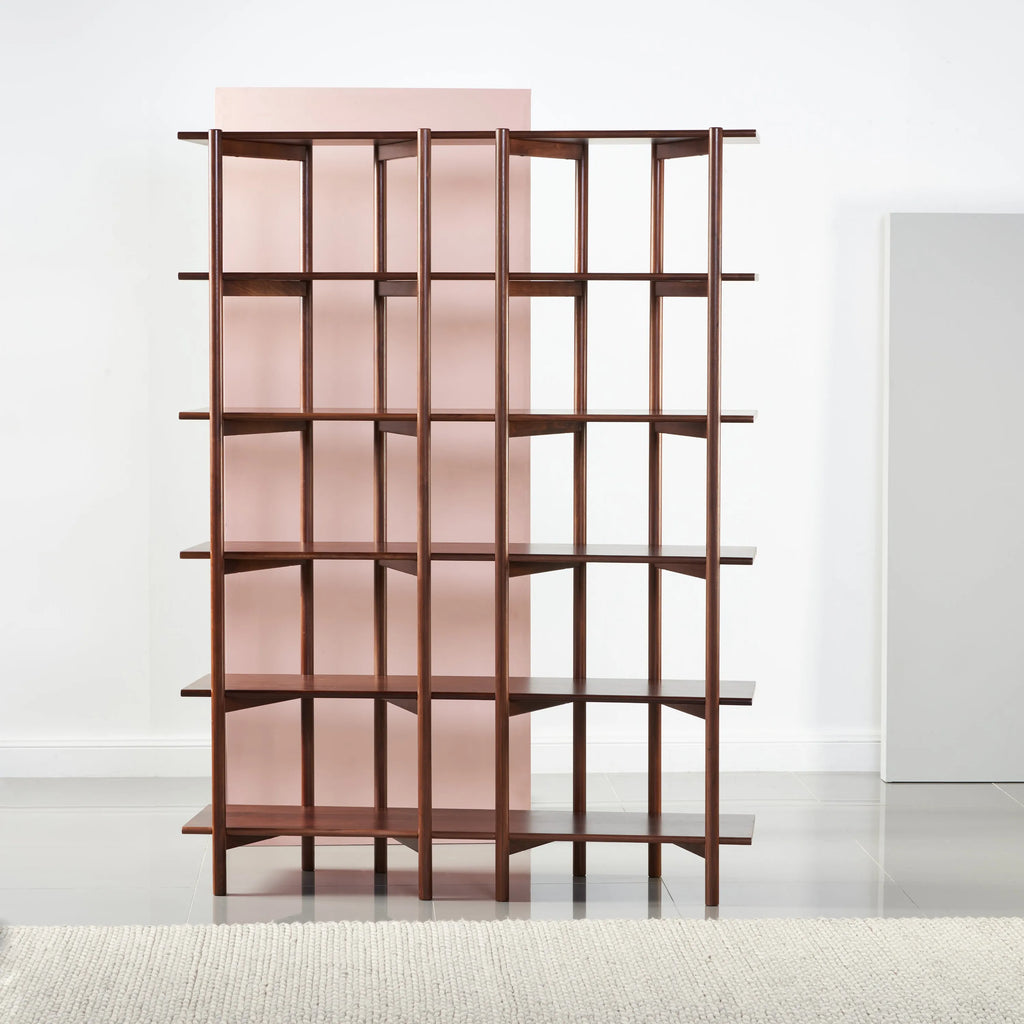Olivia Modular Shelf Double 144 x 35 x 192cm Solid American Walnut
