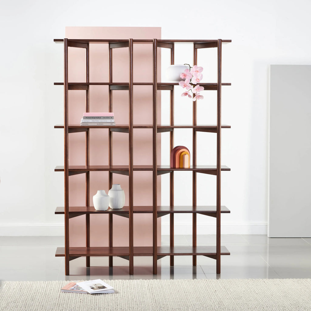 Olivia Modular Shelf Double 144 x 35 x 192cm Solid American Walnut