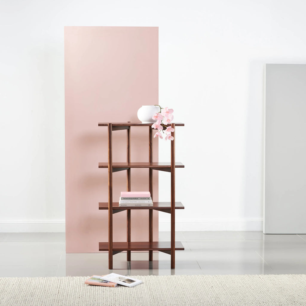 Olivia Modular Shelf Single 72 x 35 x 122cm Solid American Walnut