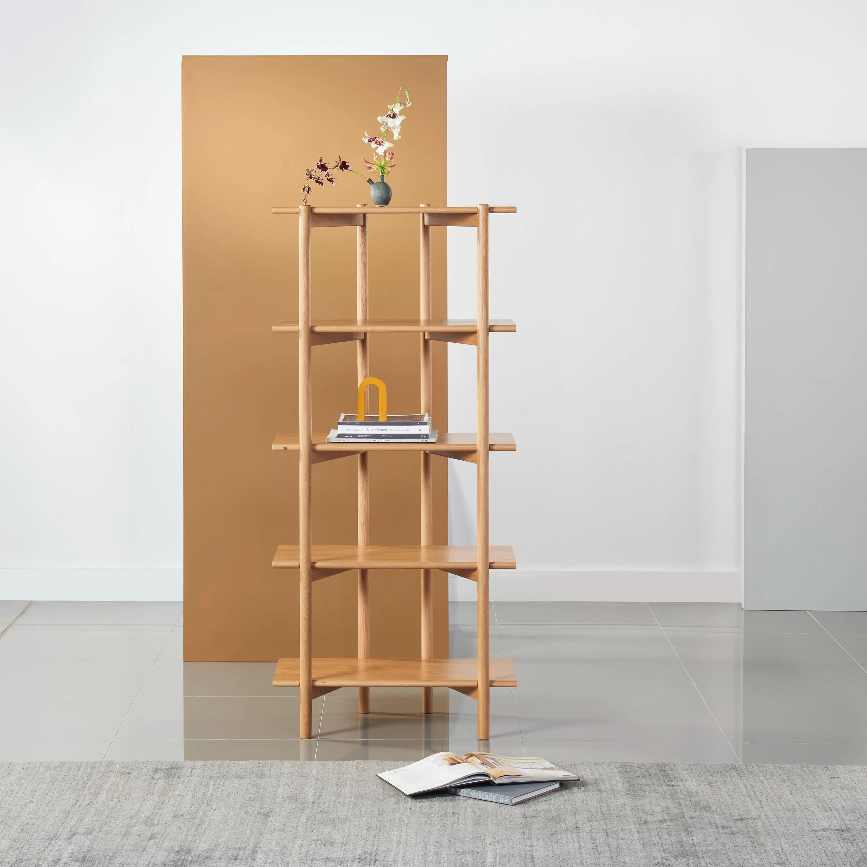 Olivia Modular Shelf Single 72 x 35 x 157cm Solid American Oak