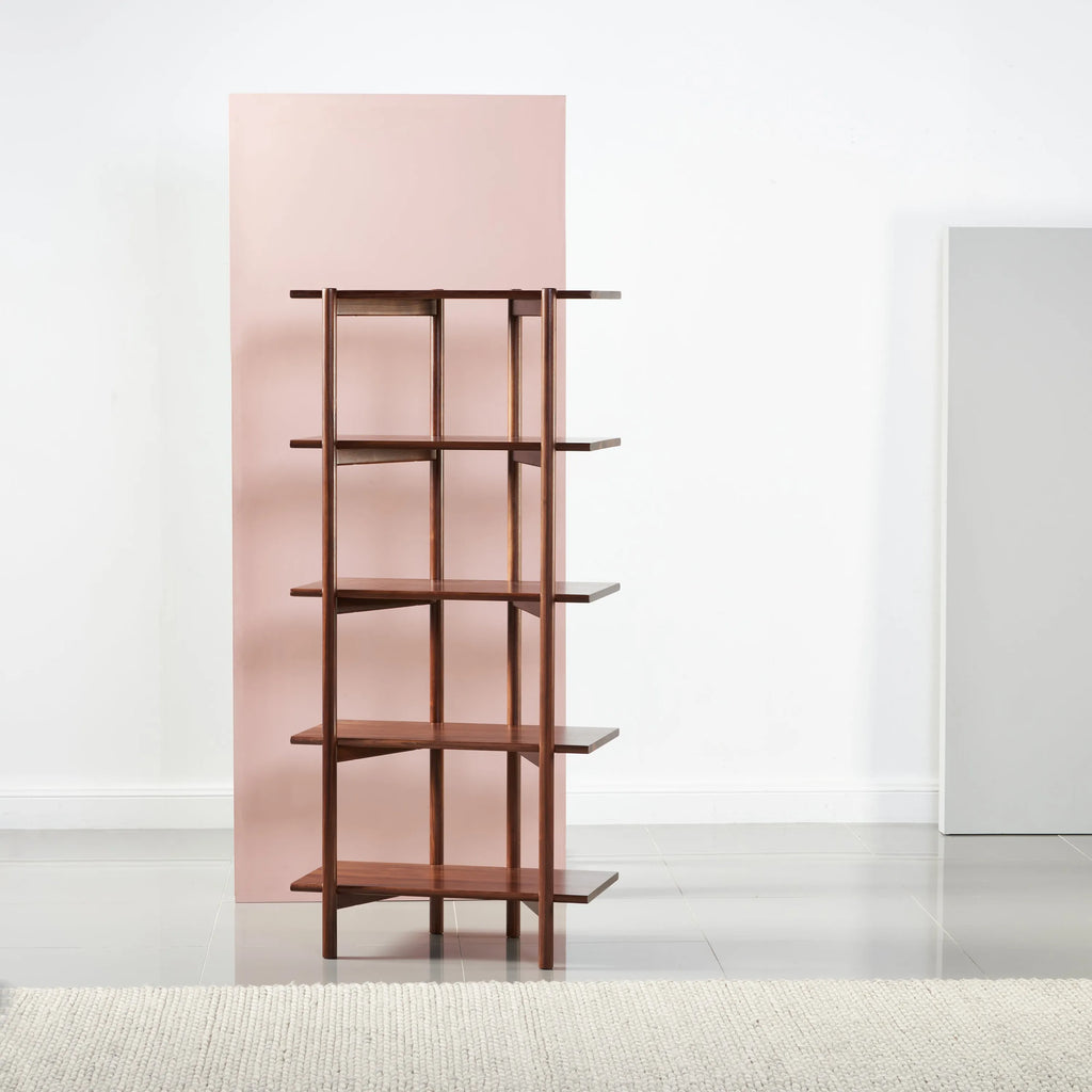 Olivia Modular Shelf Single 72 x 35 x 157cm Solid American Walnut