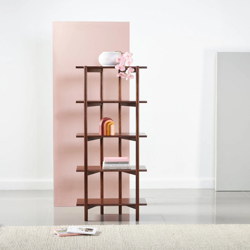 Olivia Modular Shelf Single 72 x 35 x 157cm Solid American Walnut