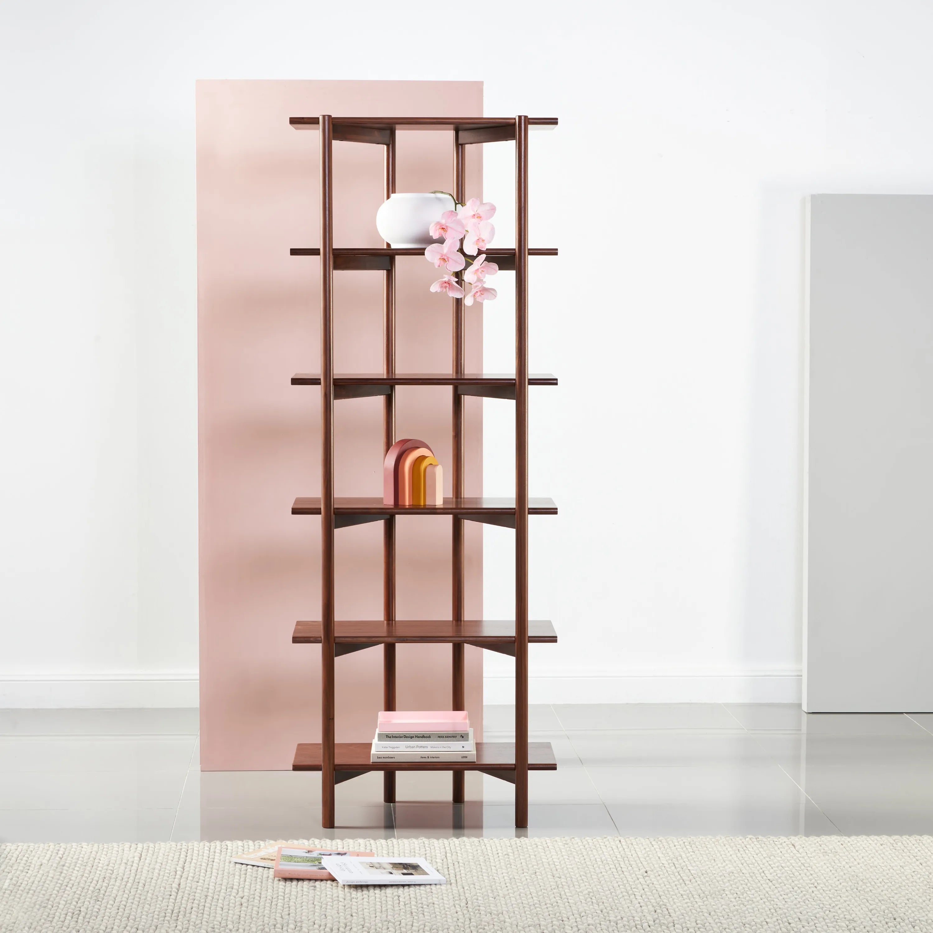 Olivia Modular Shelf Single 72 x 35 x 192cm Solid American Walnut