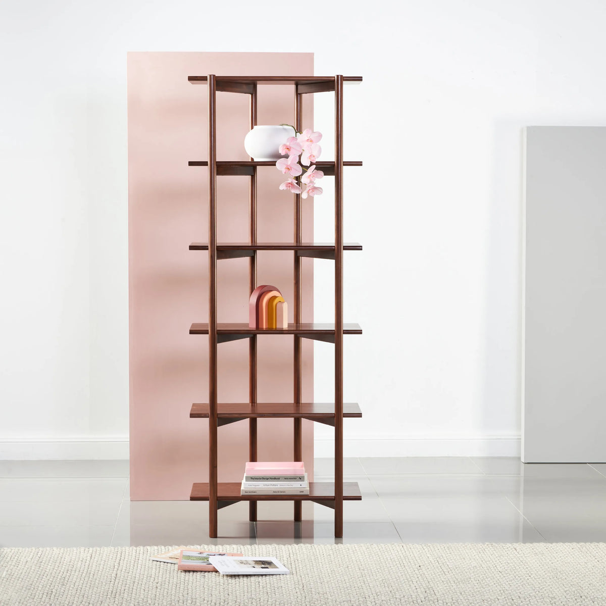 Olivia Modular Shelf Single 72 x 35 x 192cm Solid American Walnut