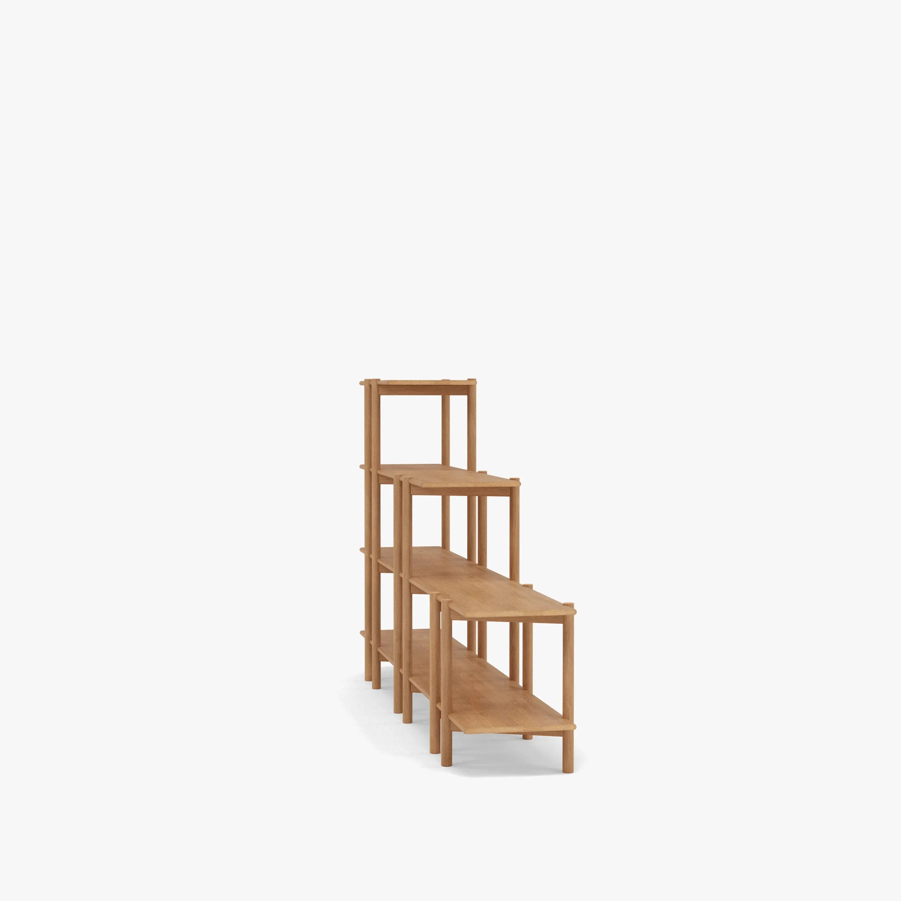 Olivia Modular Shelf Stepped Triple 216 x 35 x 122cm Solid American Oak