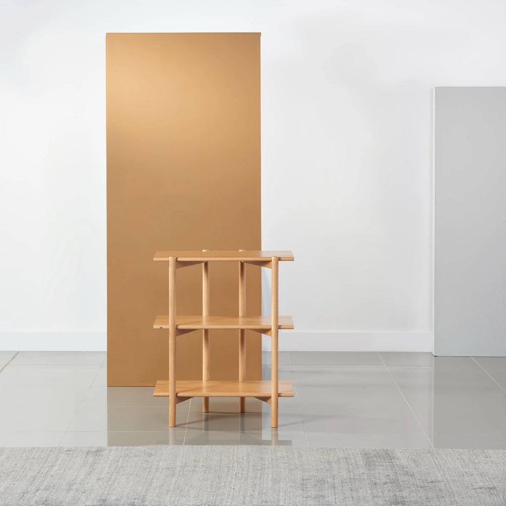 Olivia Modular Shelf Stepped Triple 216 x 35 x 122cm Solid American Oak