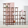 Olivia Modular Shelf Stepped Triple 216 x 35 x 192cm Solid American Walnut