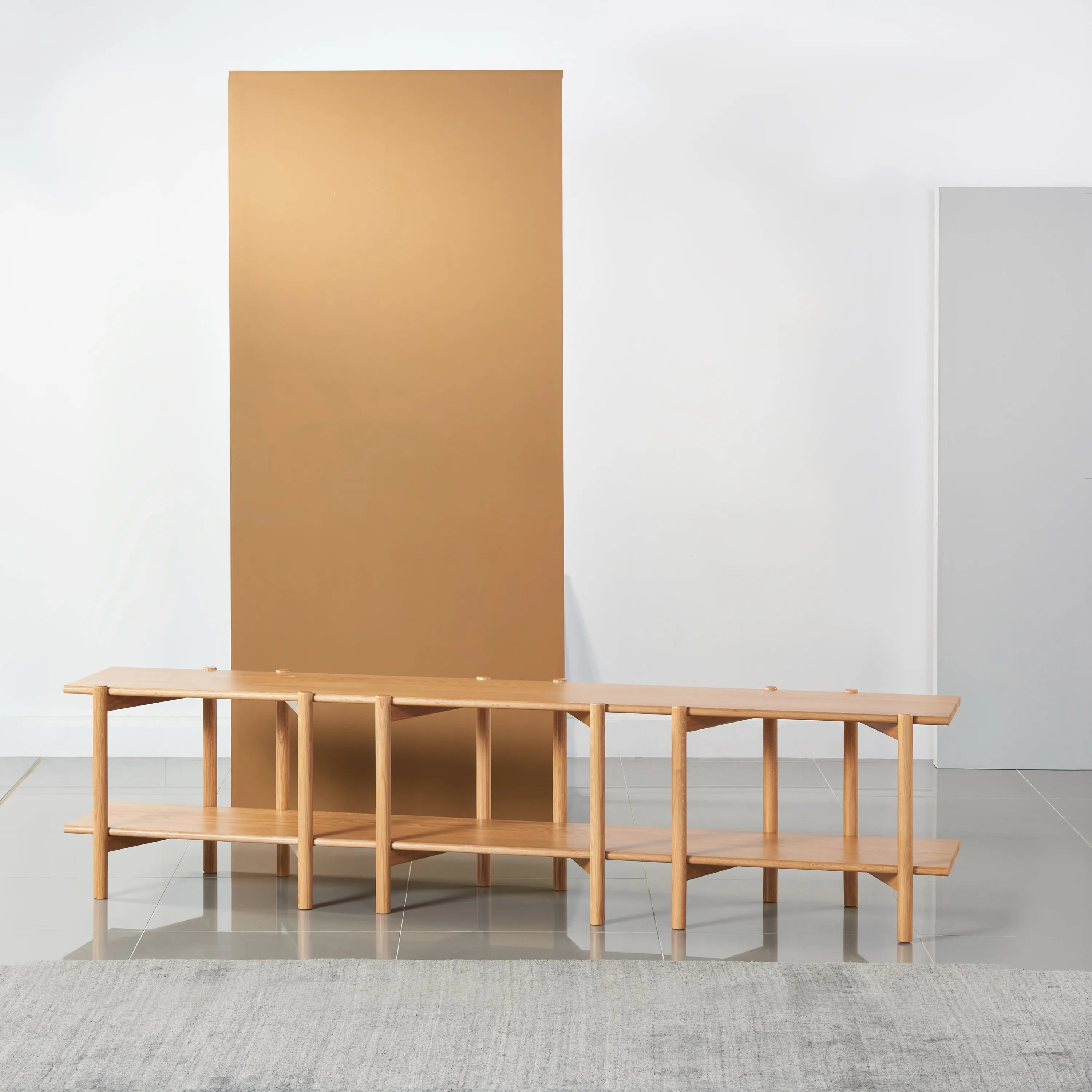 Olivia Modular Shelf Triple 216 x 35 x 52cm Solid American Oak