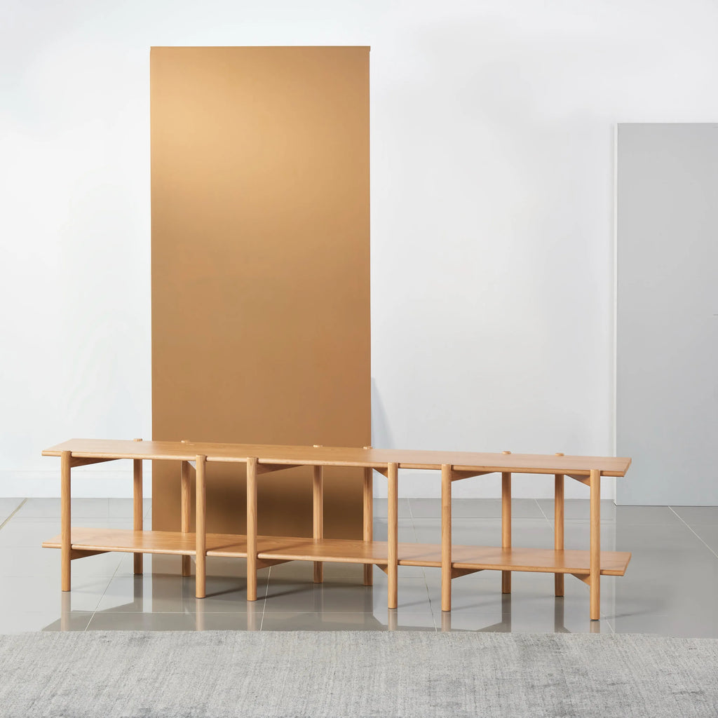 Olivia Modular Shelf Triple 216 x 35 x 52cm Solid American Oak