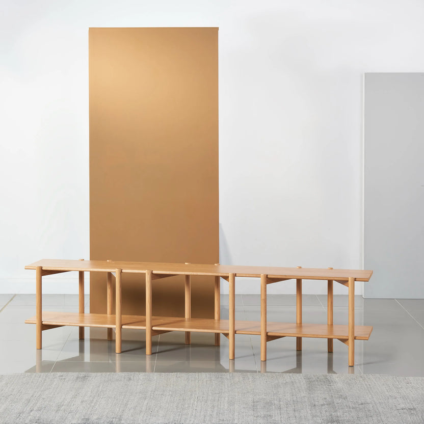 Olivia Modular Shelf Triple 216 x 35 x 52cm Solid American Oak