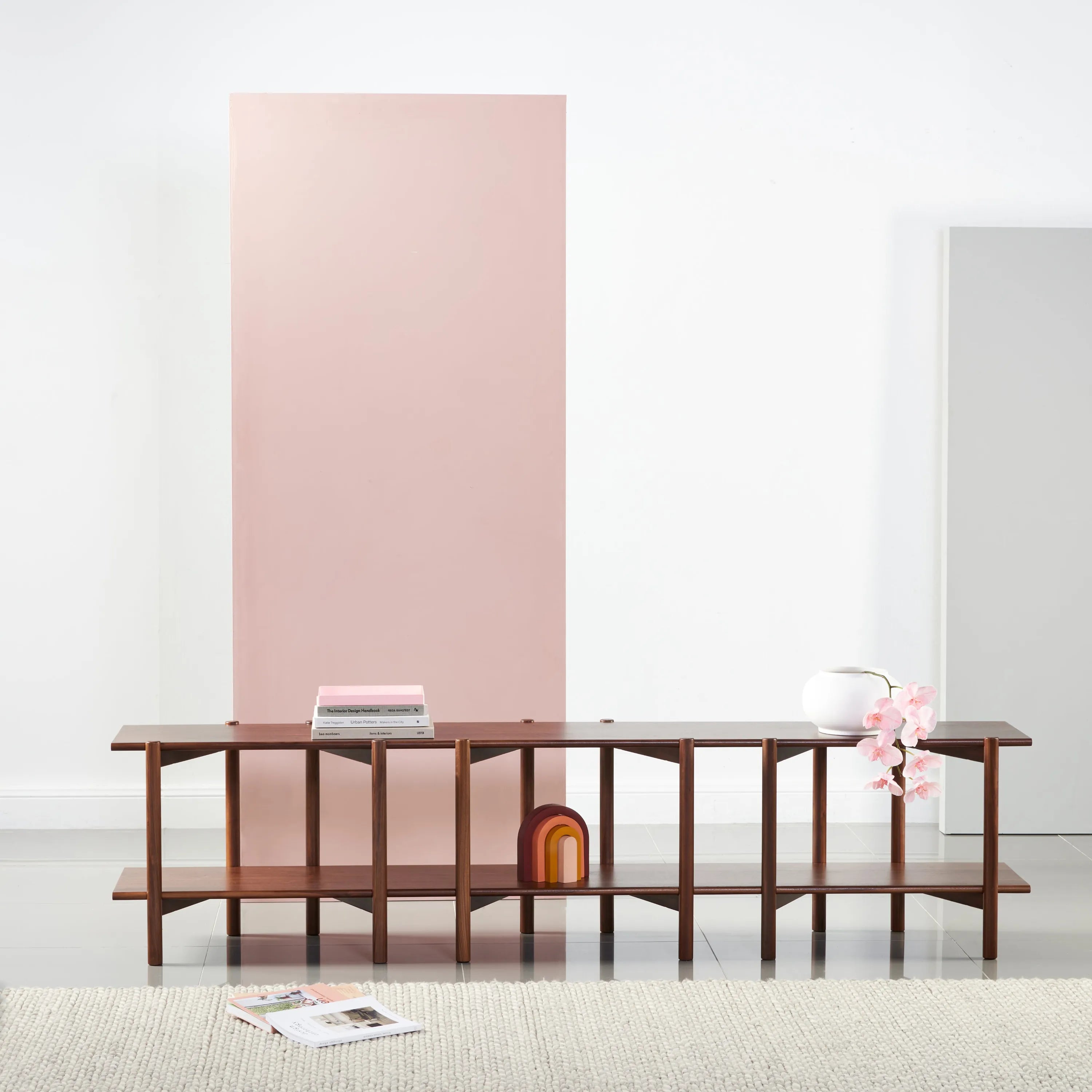 Olivia Modular Shelf Triple 216 x 35 x 52cm Solid American Walnut