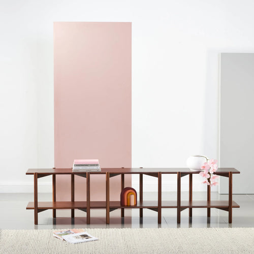 Olivia Modular Shelf Triple 216 x 35 x 52cm Solid American Walnut