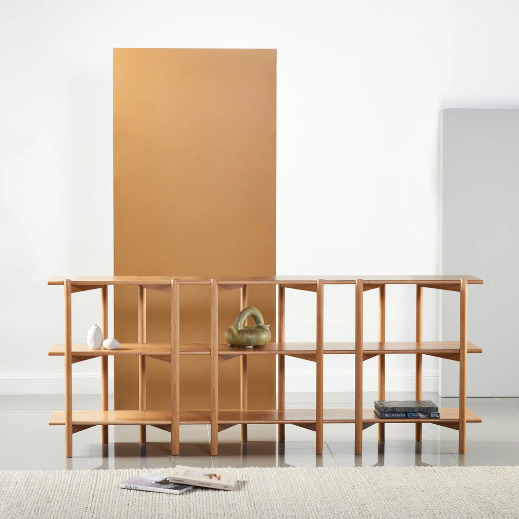 Olivia Modular Shelf Triple 216 x 35 x 87cm Solid American Oak