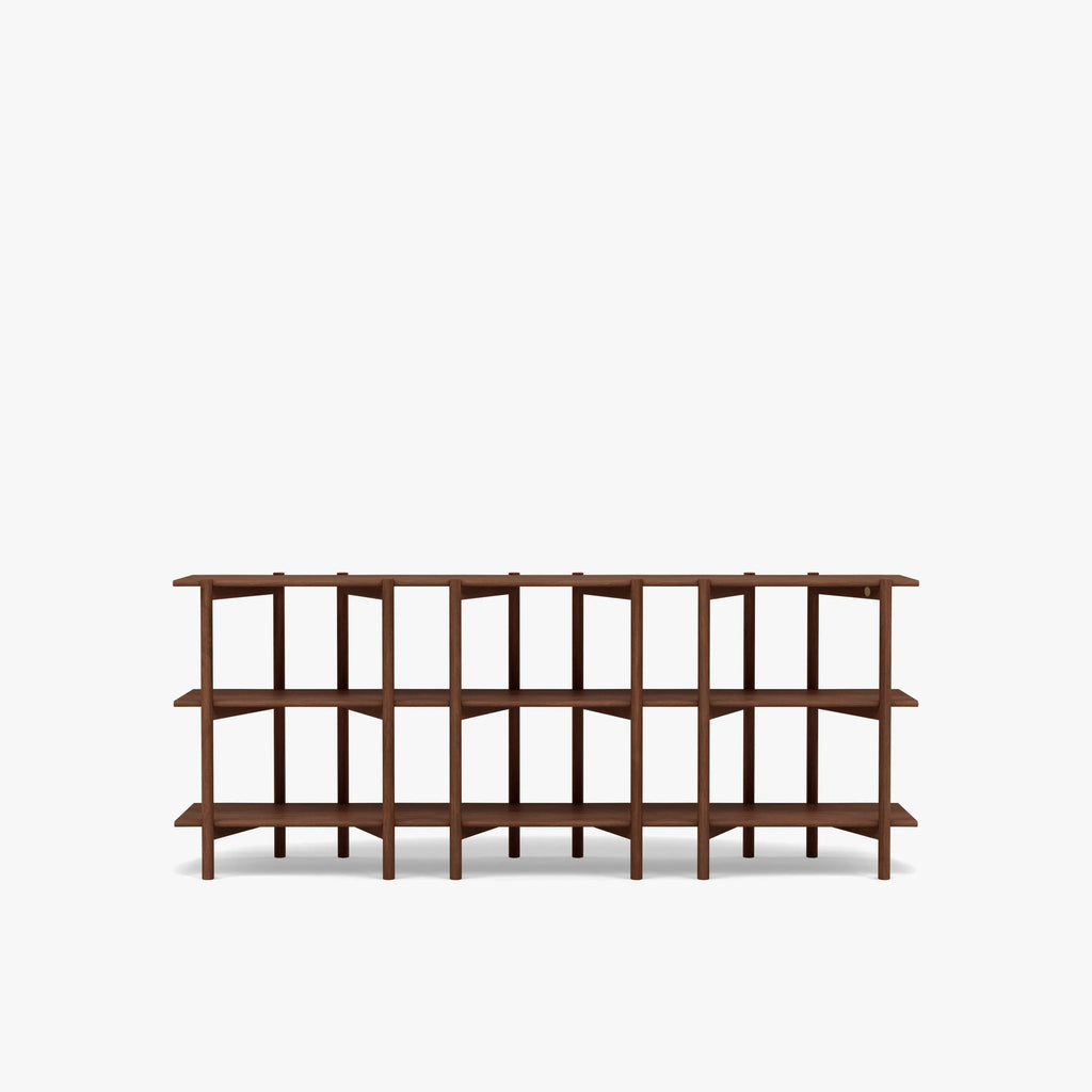 Olivia Modular Shelf Triple 216 x 35 x 87cm Solid American Walnut