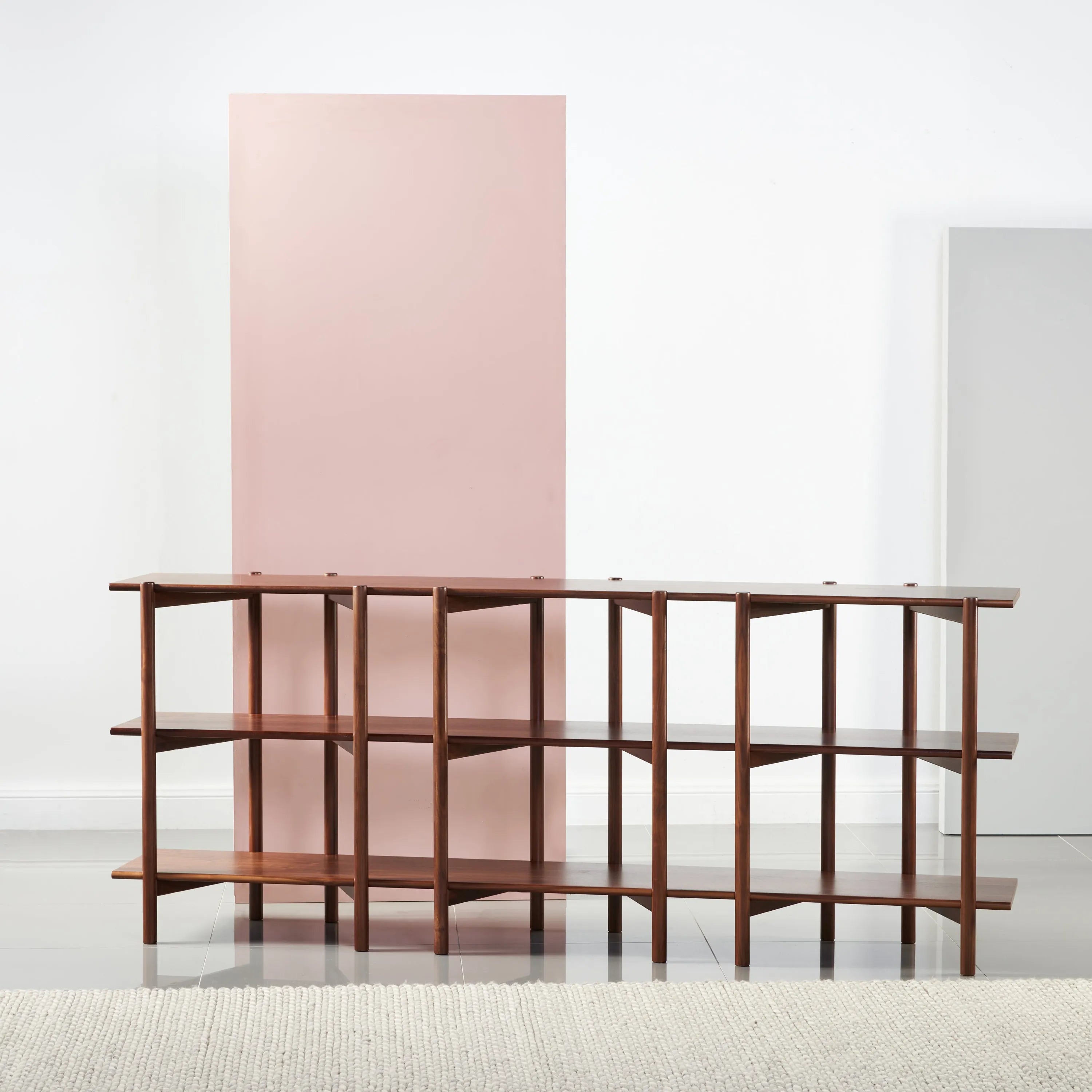 Olivia Modular Shelf Triple 216 x 35 x 87cm Solid American Walnut