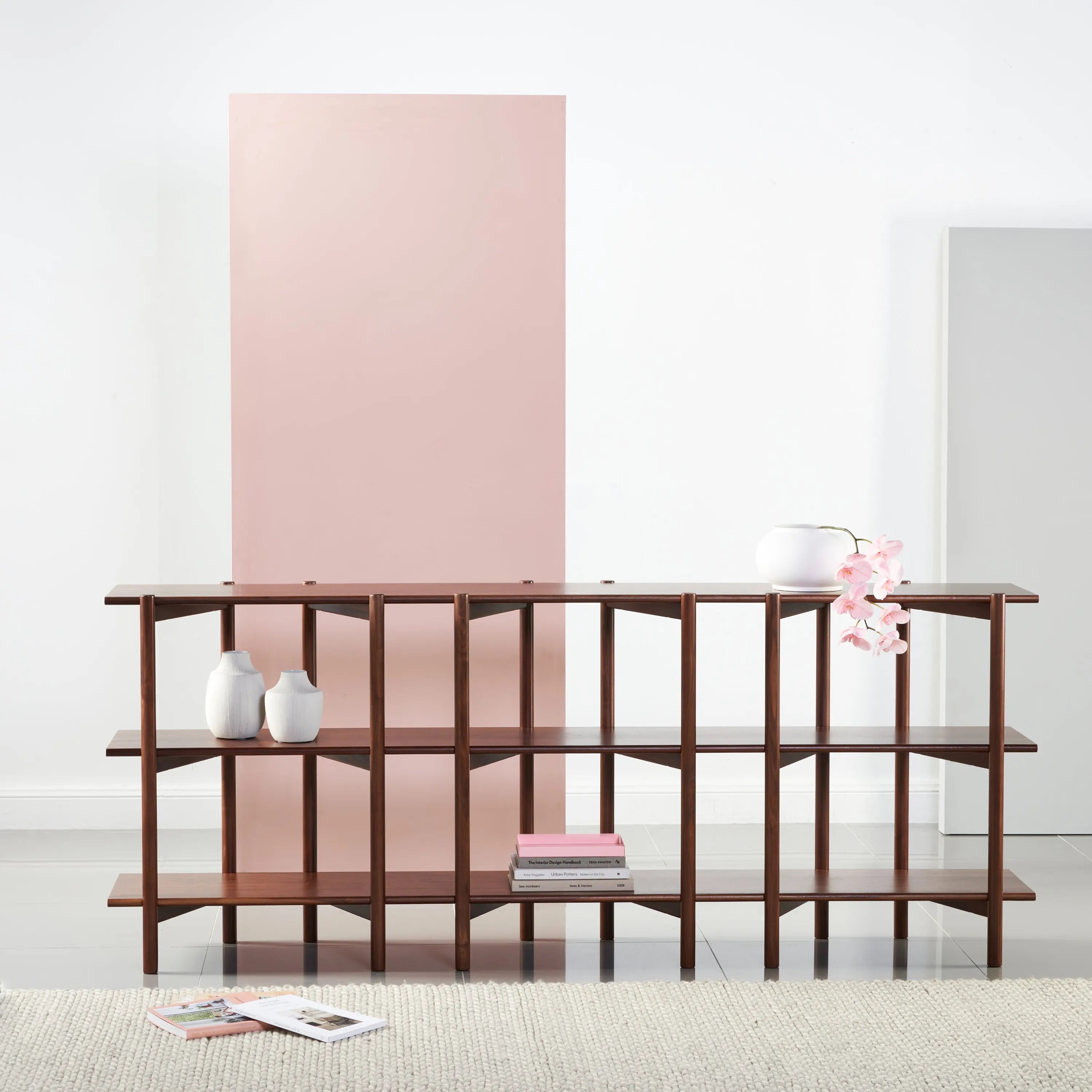 Olivia Modular Shelf Triple 216 x 35 x 87cm Solid American Walnut