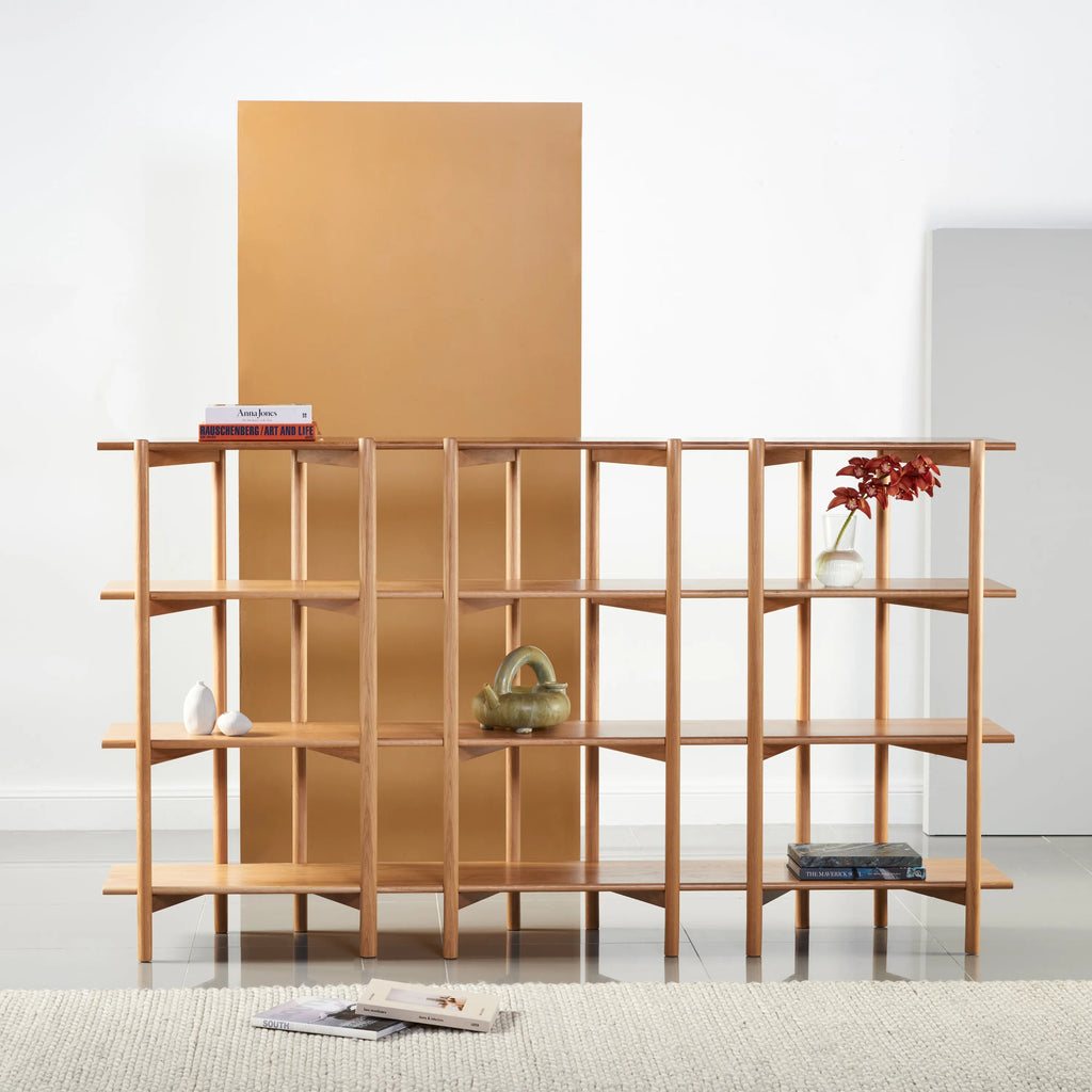 Olivia Modular Shelf Triple 216 x 35 x 122cm Solid American Oak